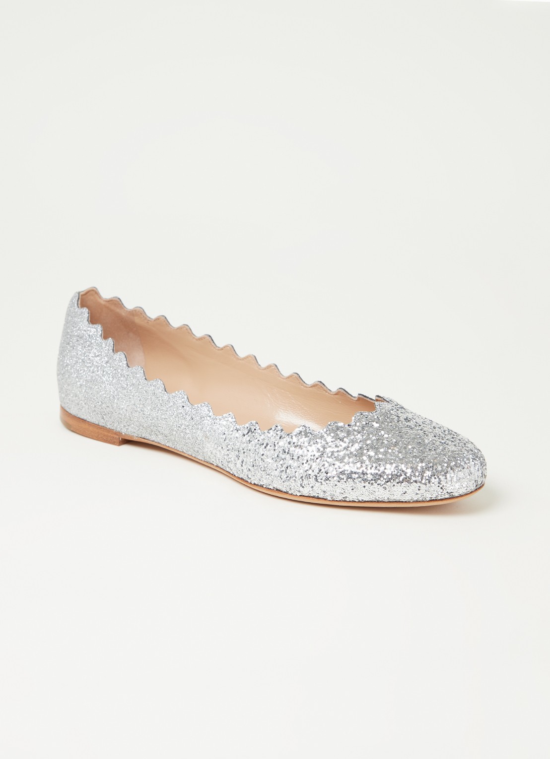 Chloé Lauren ballerina met glitter - voorkant 4 zilver