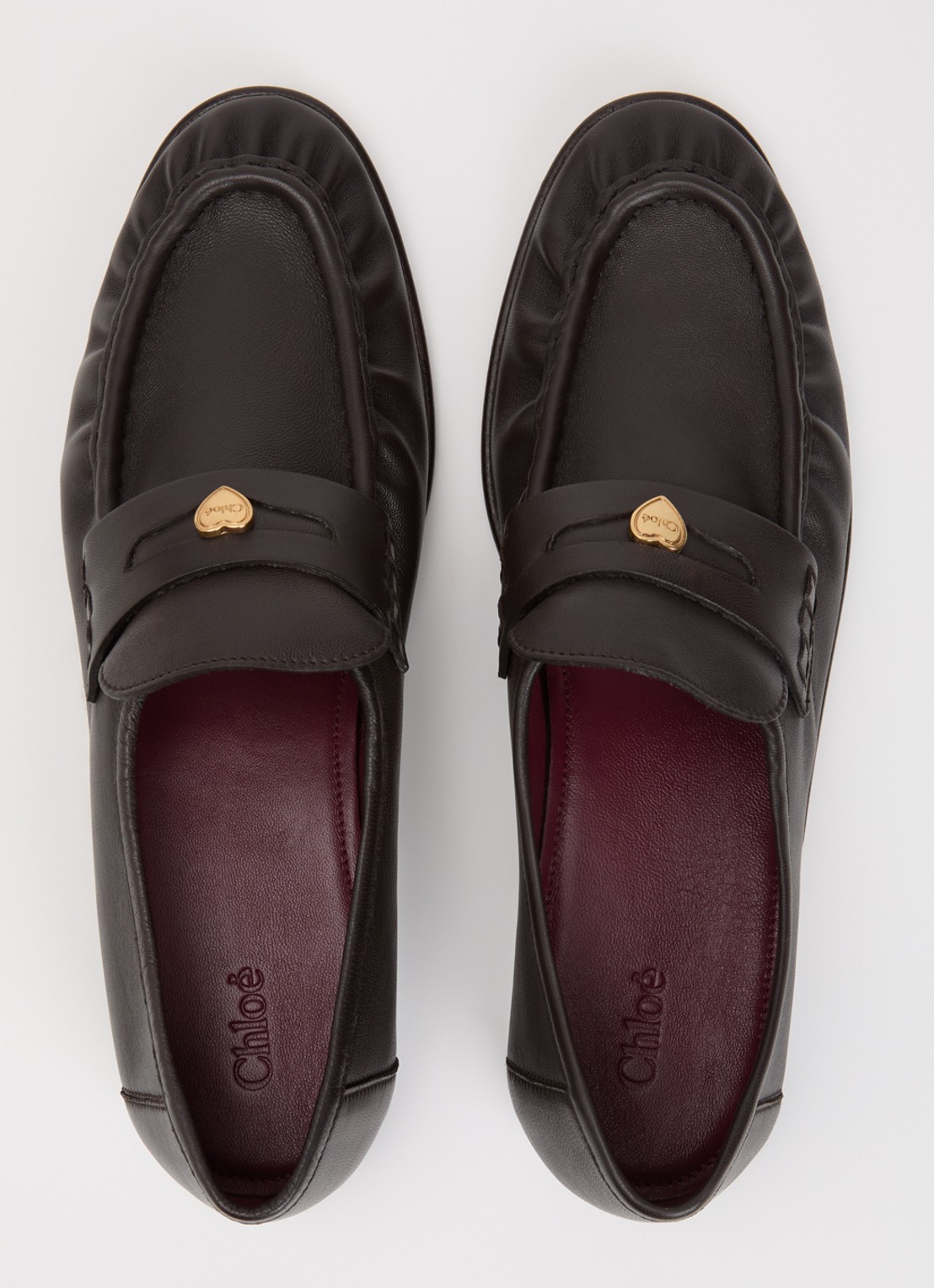Chloé Letti loafer van lamsleer - detail 4 chocoladebruin