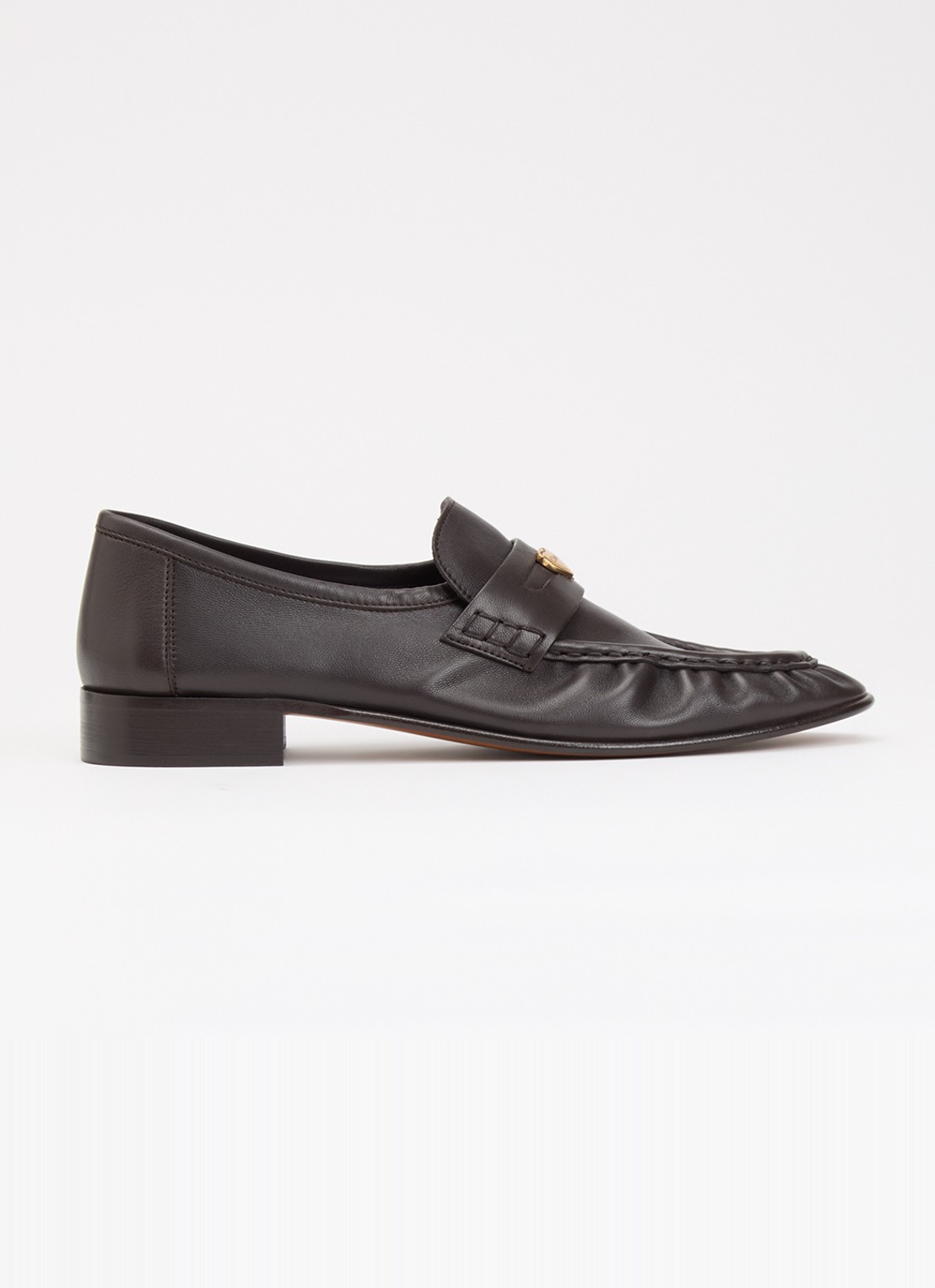 Chloé Letti loafer van lamsleer - voorkant 2 chocoladebruin