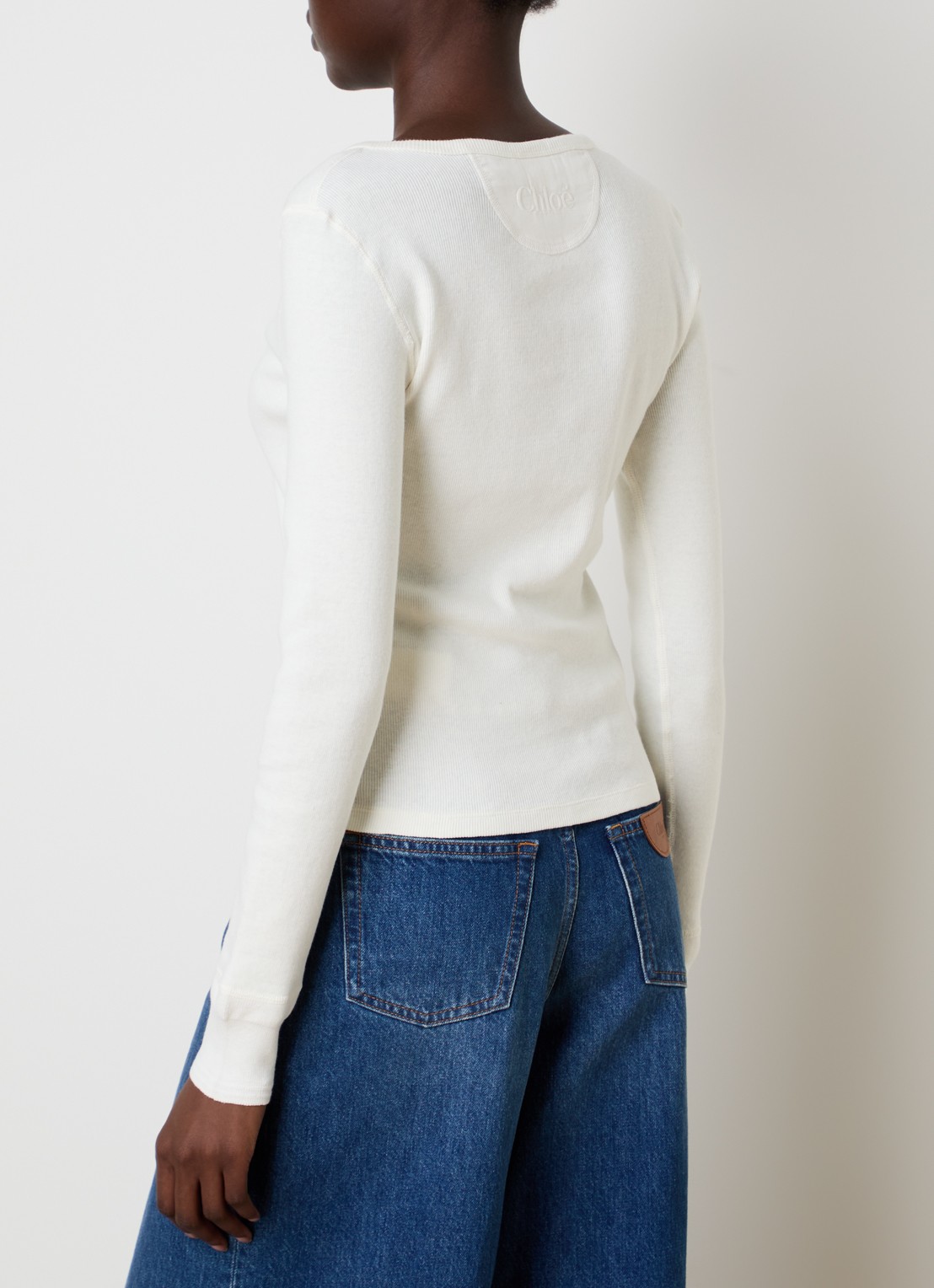 Chloé Longsleeve met ronde hals - achterkant 3 wit