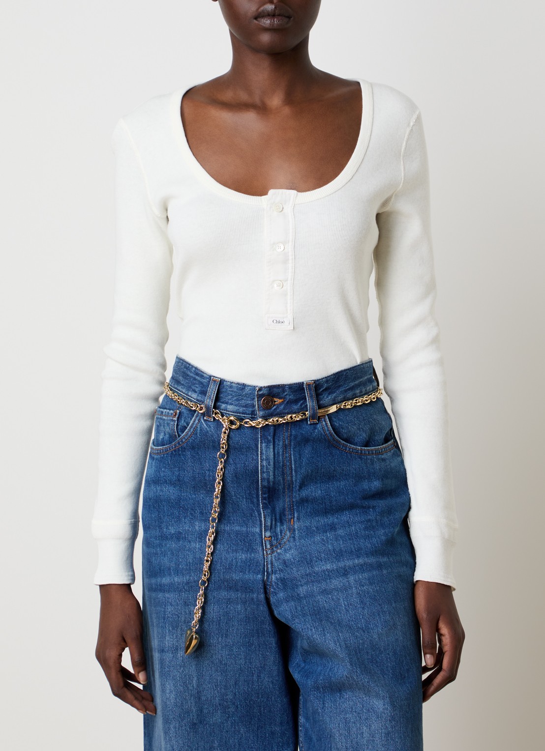 Chloé Longsleeve met ronde hals - detail wit