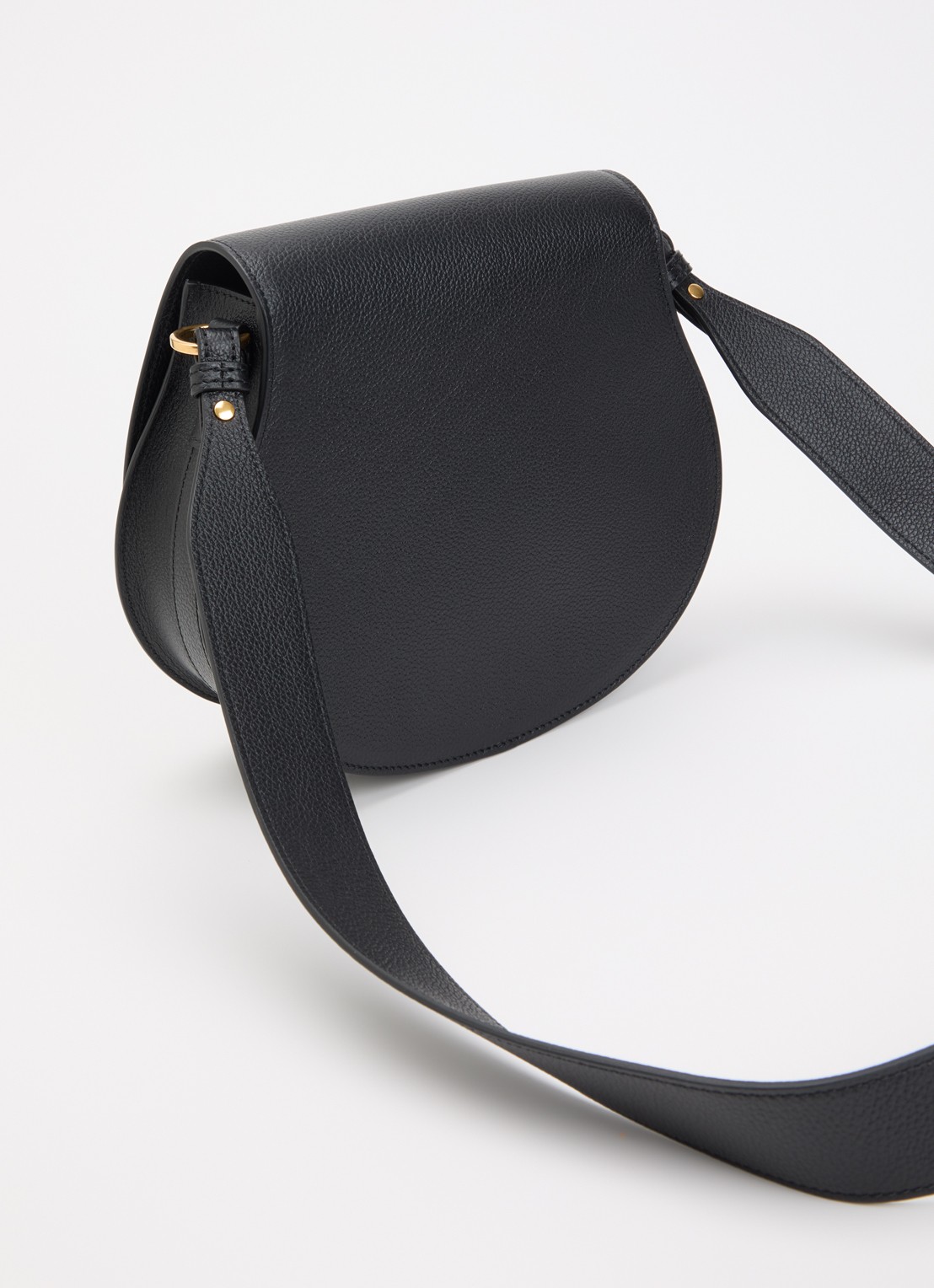 Chloé Marcie crossbodytas van kalfsleer met structuur - achterkant zwart