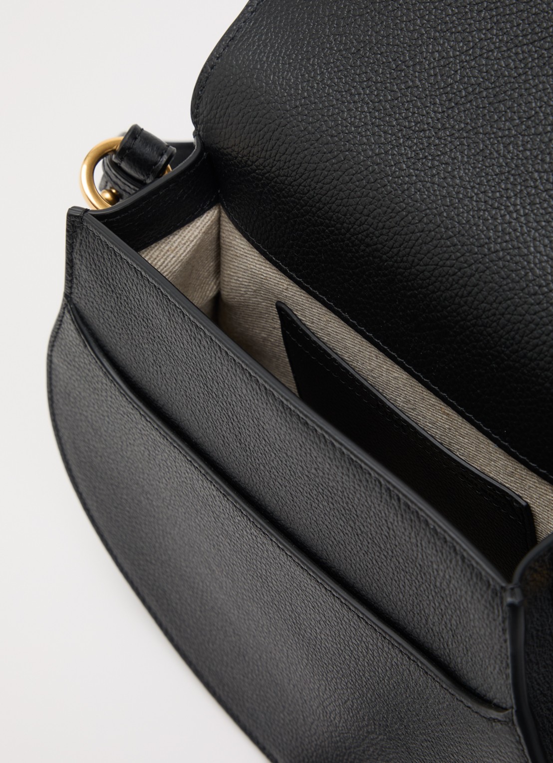 Chloé Marcie crossbodytas van kalfsleer met structuur - detail 4 zwart