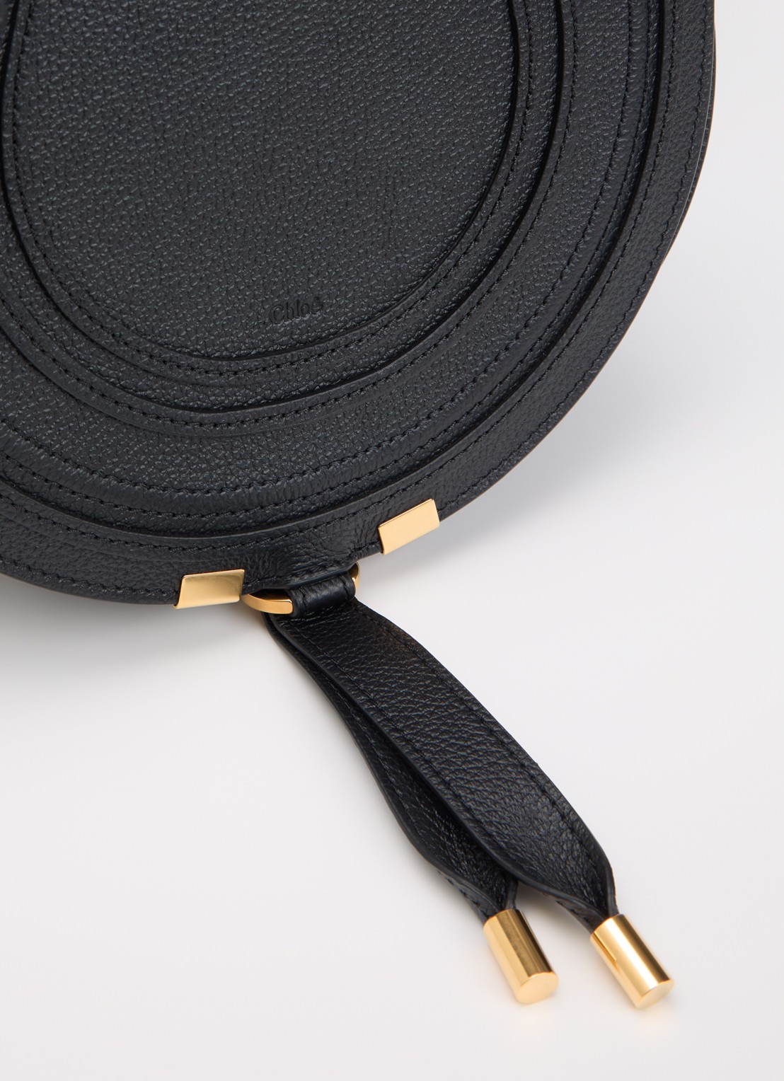 Chloé Marcie crossbodytas van kalfsleer met structuur - detail 6 zwart
