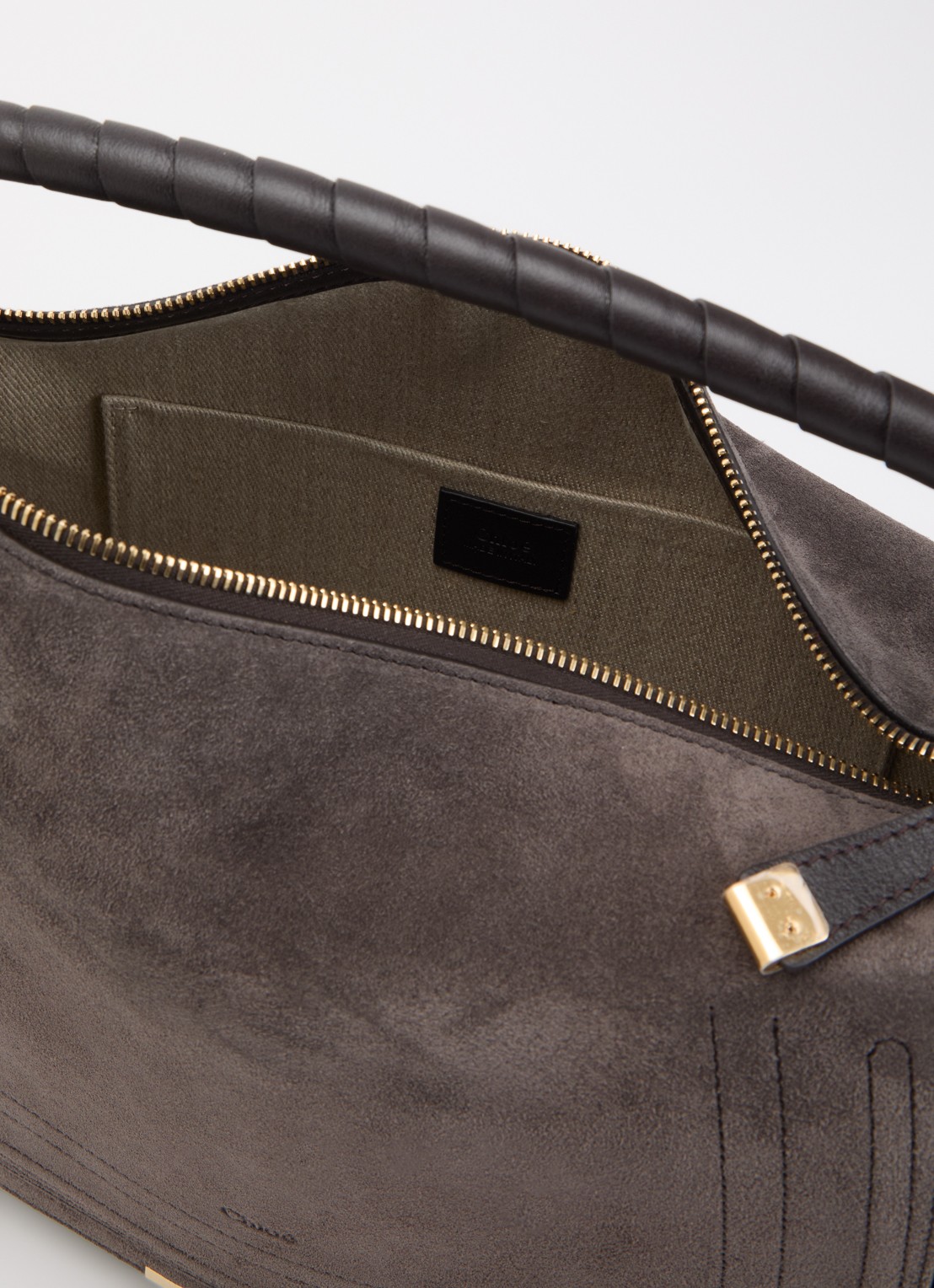 Chloé Marcie Medium schoudertas van kalfssuède  - detail 4 bruin