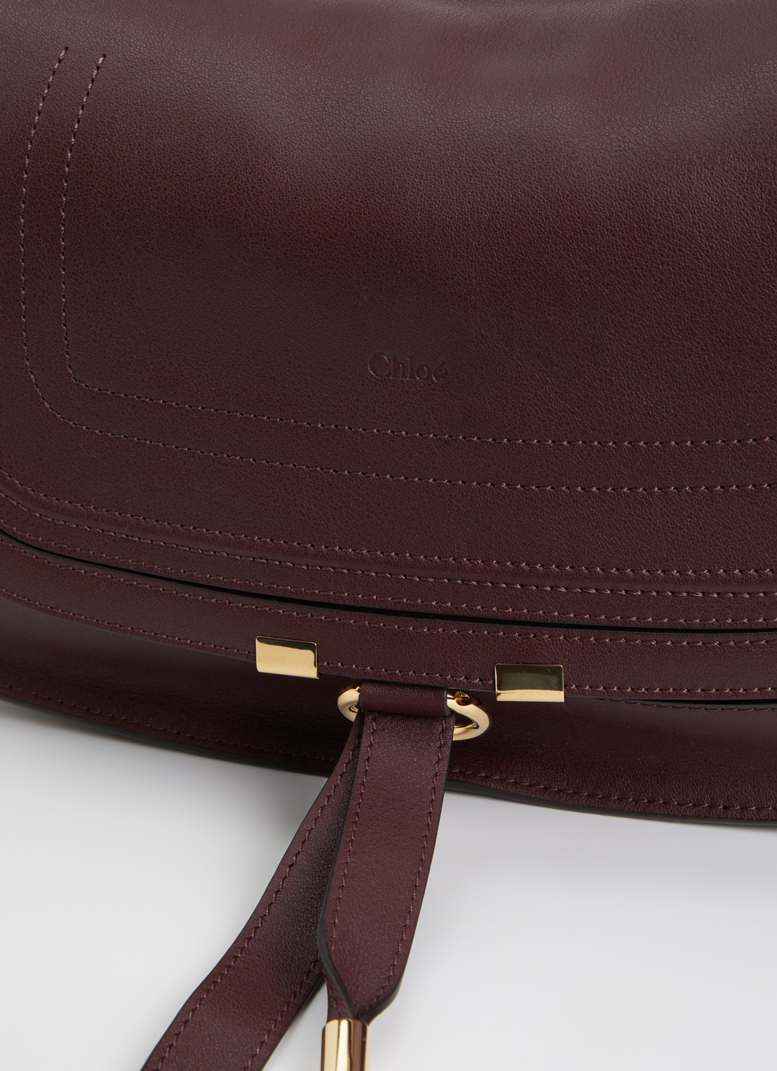 Chloé Marcie Medium schoudertas van kalfssuède  - detail 3 bordeauxrood