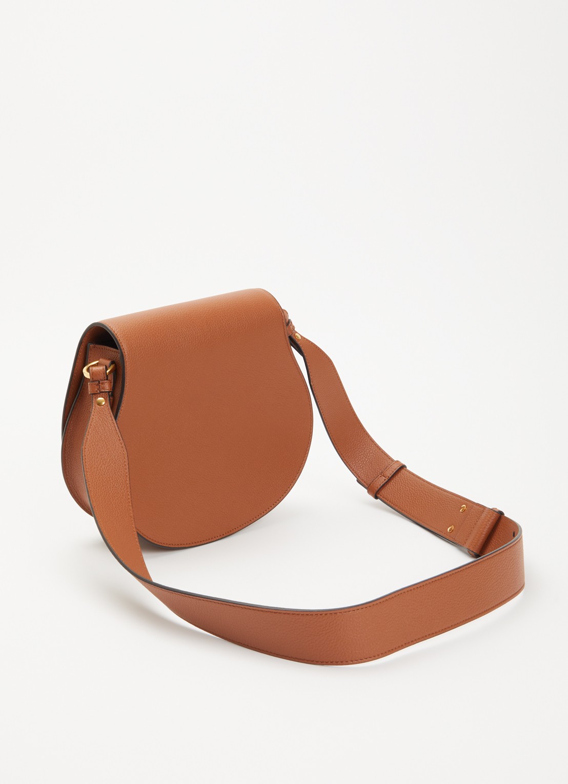 Chloé Marcie Saddle crossbodytas van kalfsleer - achterkant 2 cognac