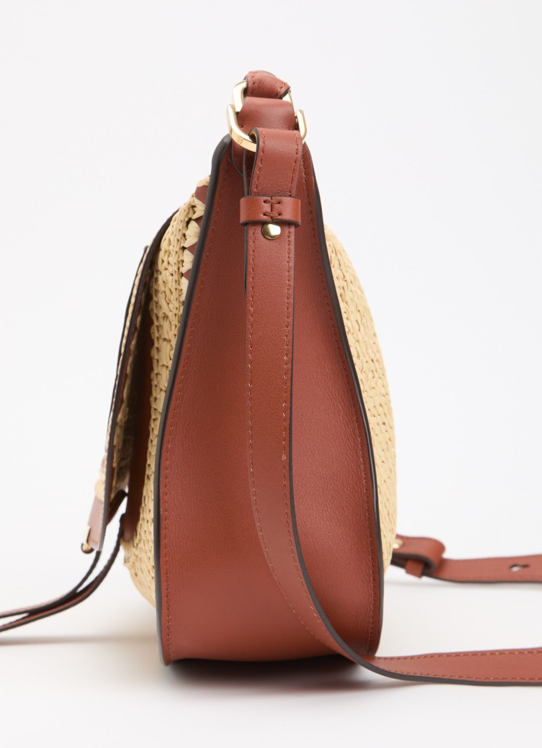Chloé Marcie schoudertas met details van kalfsleer met afneembare schouderriem - detail 4 roodbruin