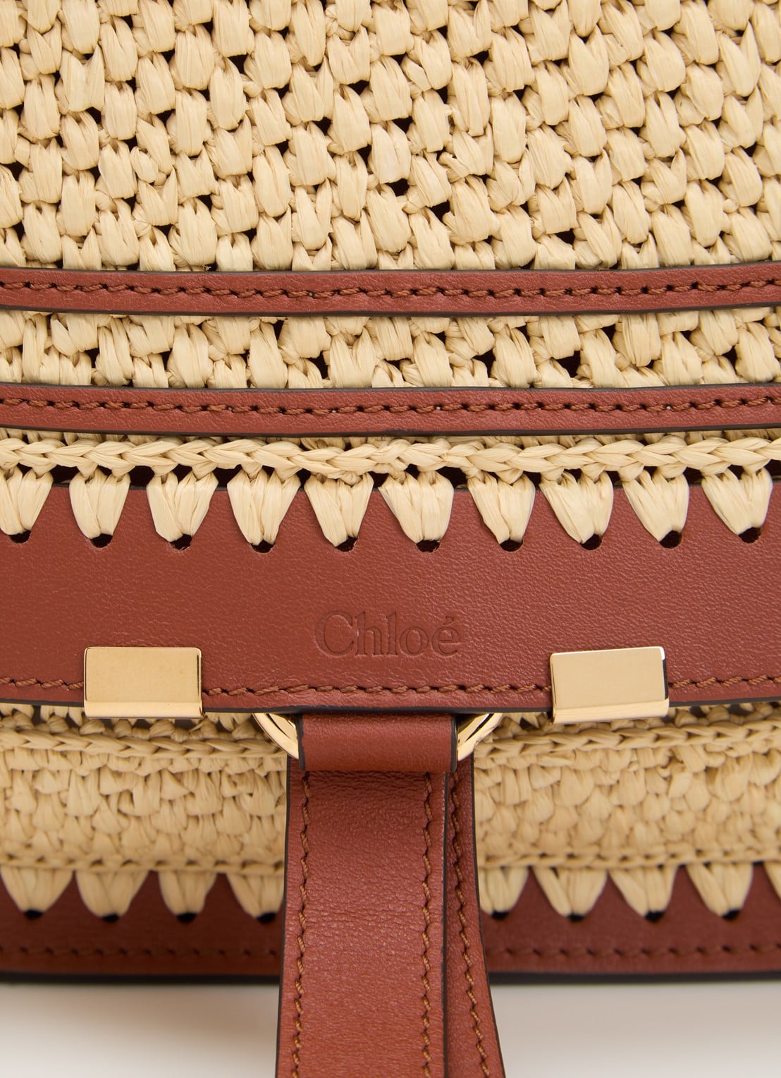 Chloé Marcie schoudertas met details van kalfsleer met afneembare schouderriem - detail 5 roodbruin