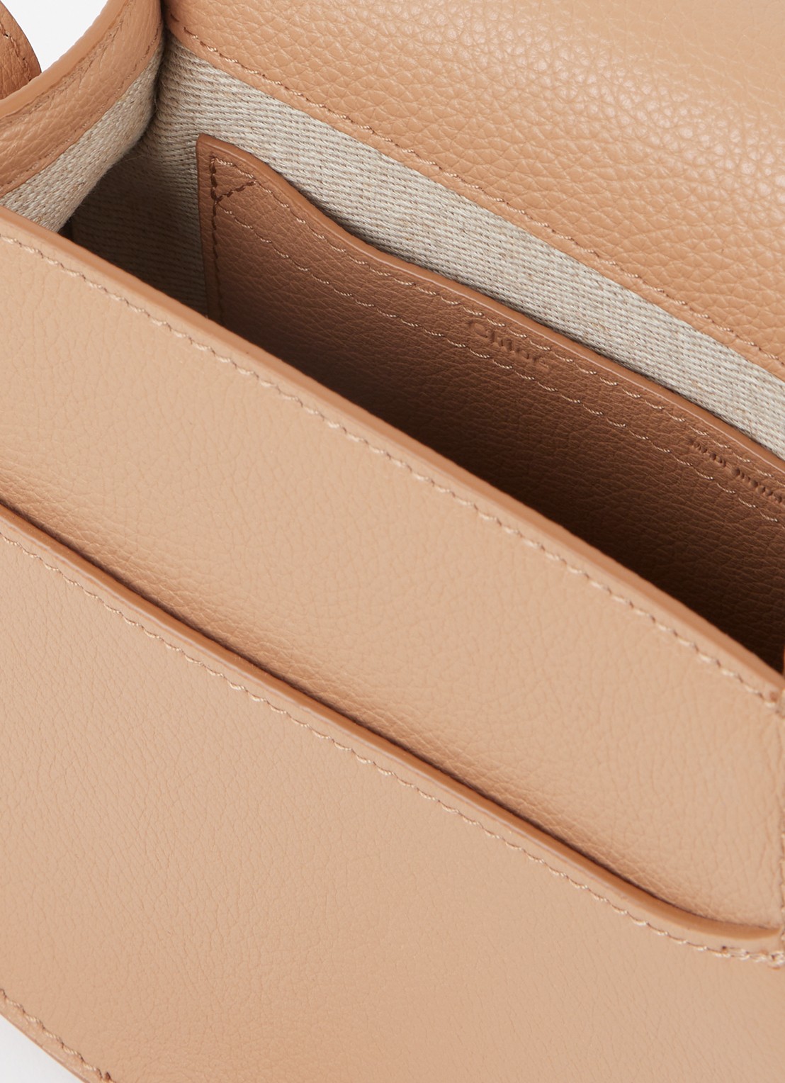 Chloé Marcie Small crossbodytas van kalfsleer - detail 3 camel