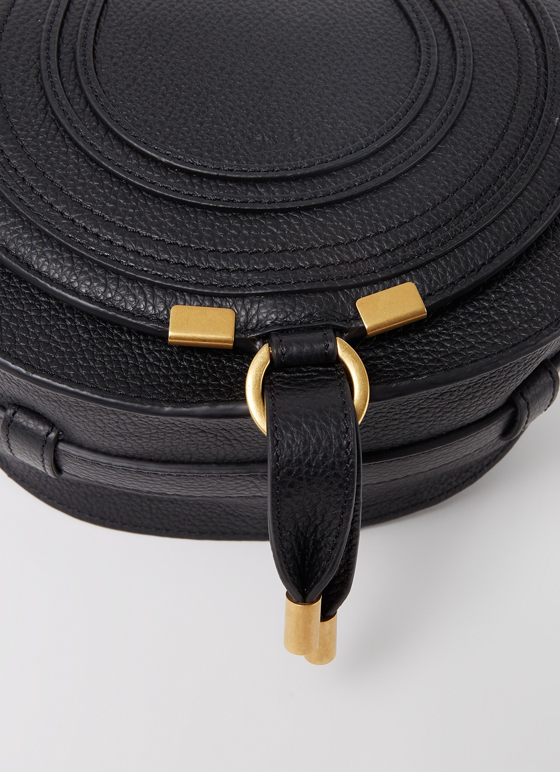 Chloé Marcie Small crossbodytas van kalfsleer - detail 4 zwart