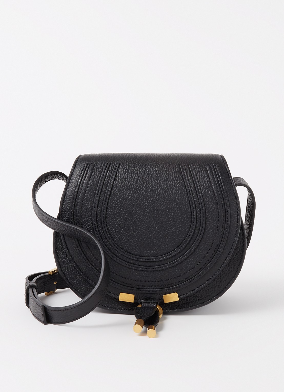 Chloé Marcie Small crossbodytas van kalfsleer - voorkant 5 zwart