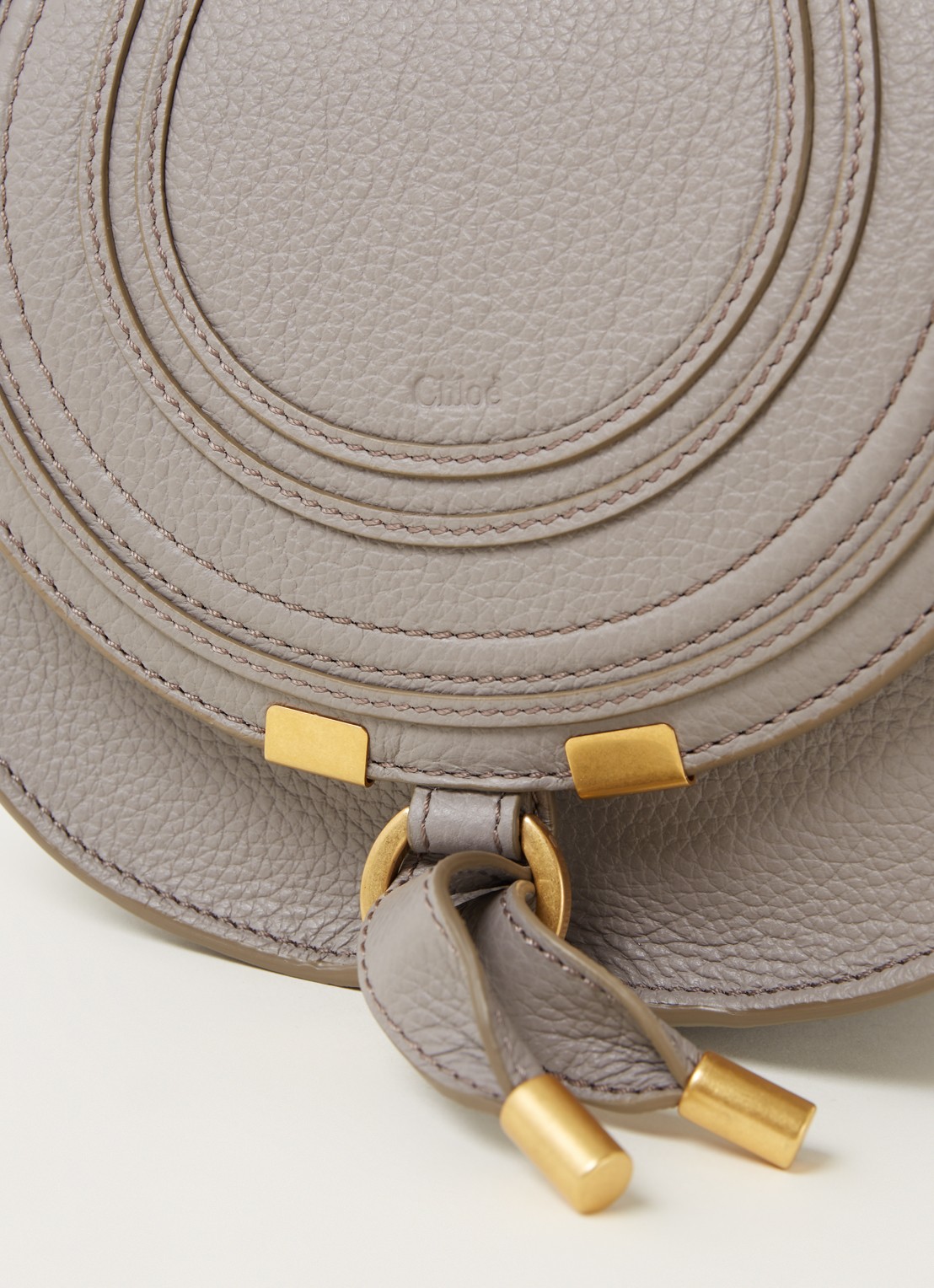 Chloé Marcie Small crossbodytas van kalfsleer - detail 4 grijs