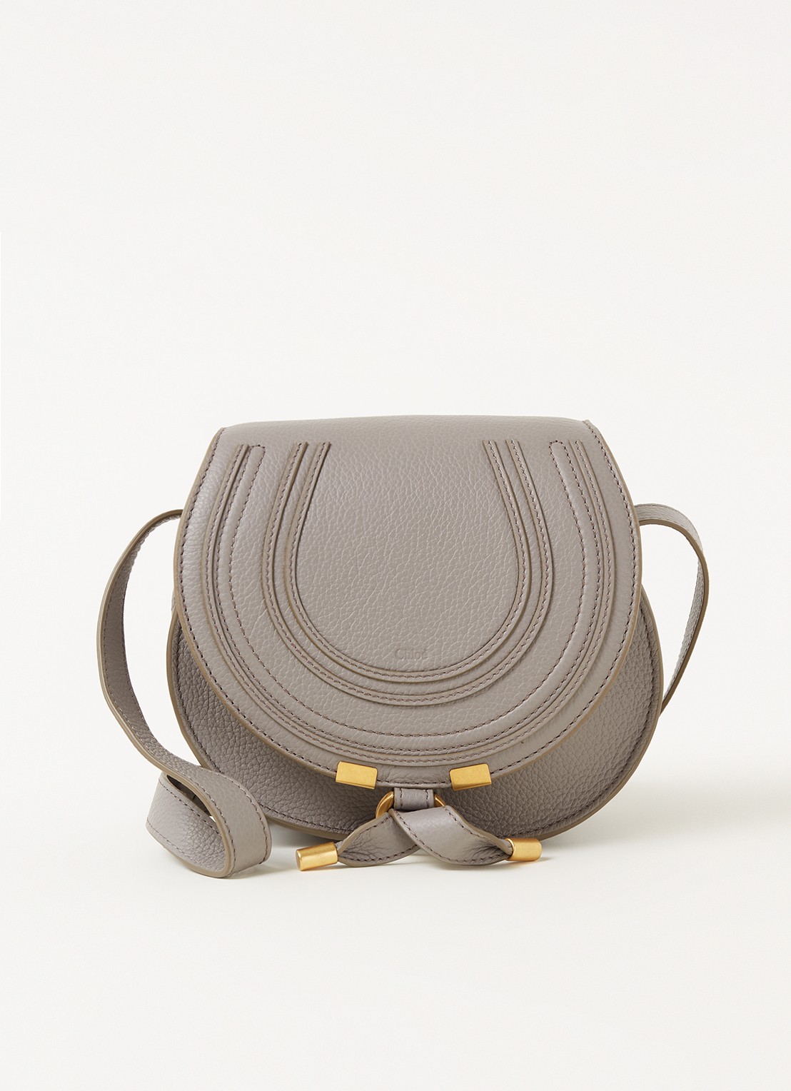 Chloé Marcie Small crossbodytas van kalfsleer - voorkant 5 grijs