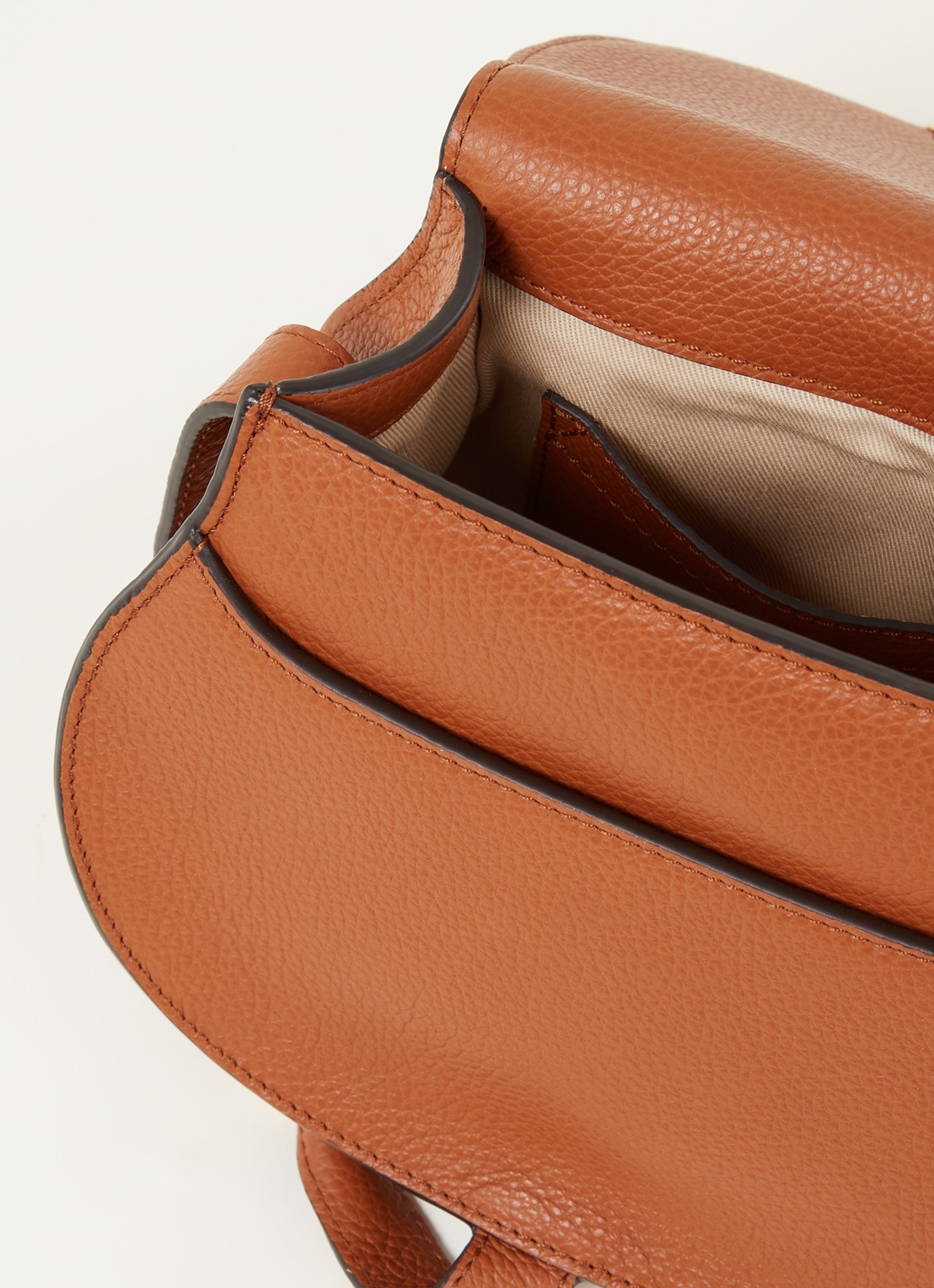Chloé Marcie Small crossbodytas van kalfsleer - detail 3 roestbruin