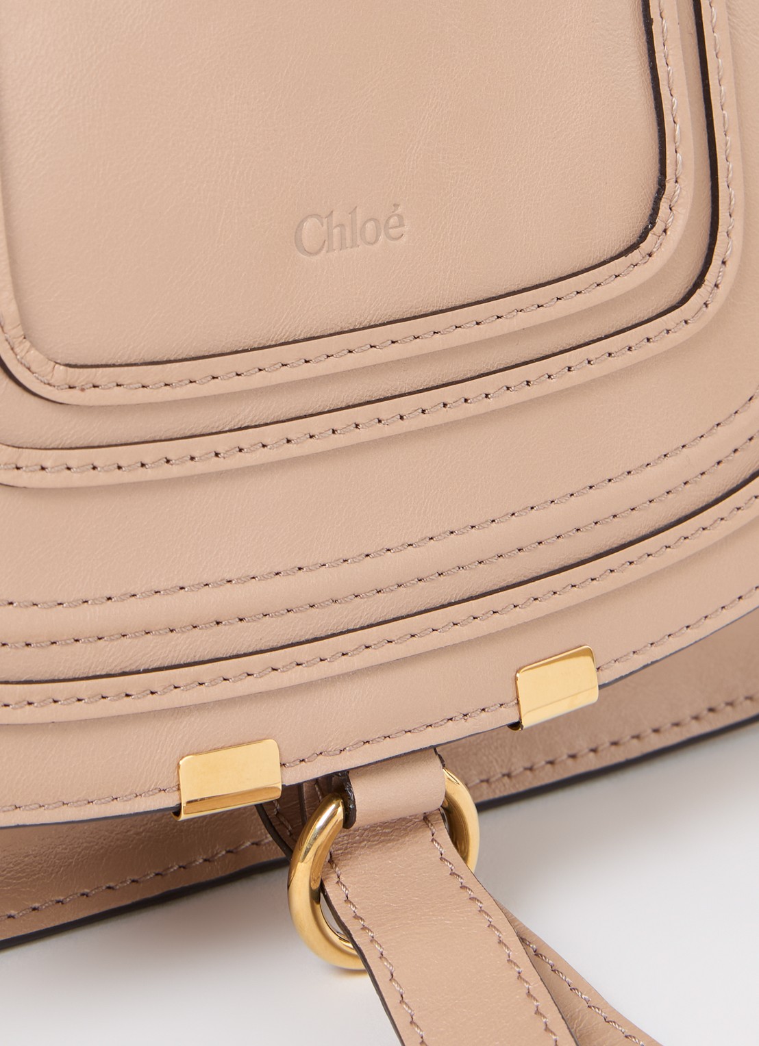 Chloé Marcie Small handtas van kalfsleer - detail 7 donkerbeige