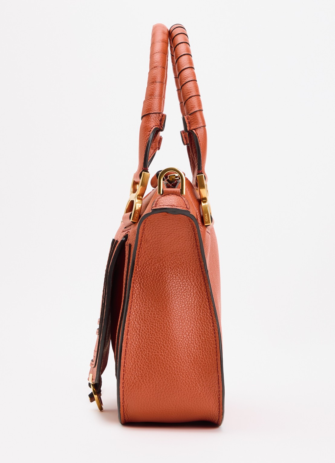 Chloé Marcie Small handtas van kalfsleer - detail 4 steenrood