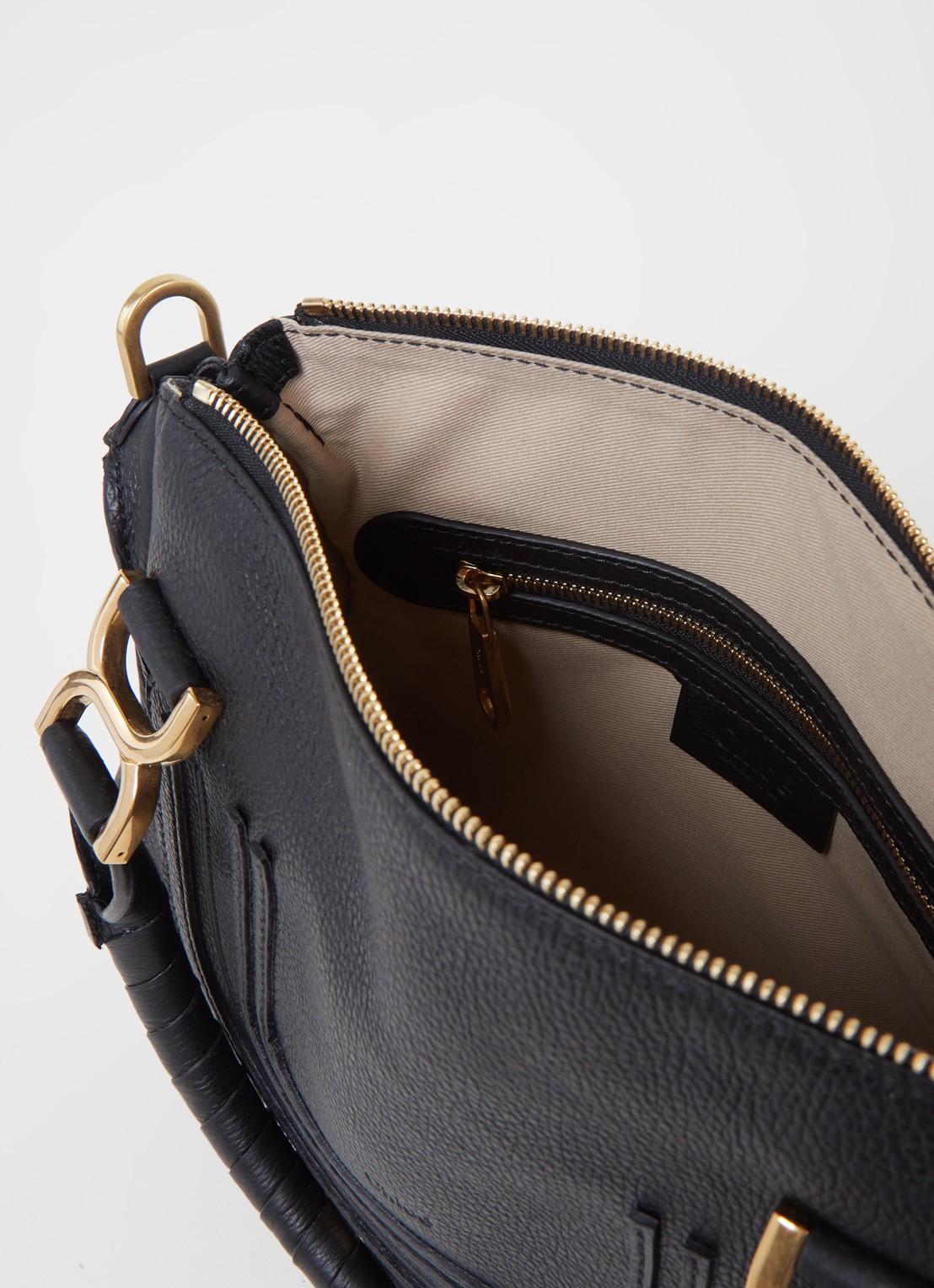 Chloé Marcie Small handtas van kalfsleer - detail 4 zwart