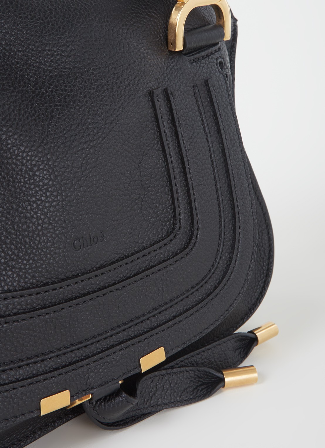 Chloé Marcie Small handtas van kalfsleer - detail 6 zwart