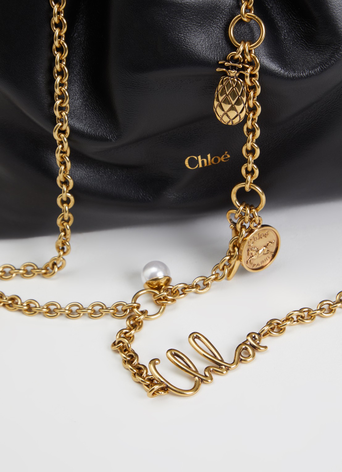 Chloé Mini Chloé Icons schoudertas van lamsleer - detail 3 zwart