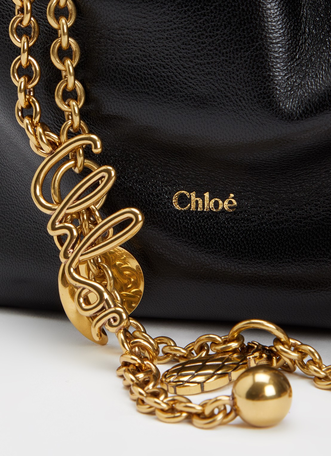Chloé Mini Icons schoudertas van lamsleer - detail 4 zwart
