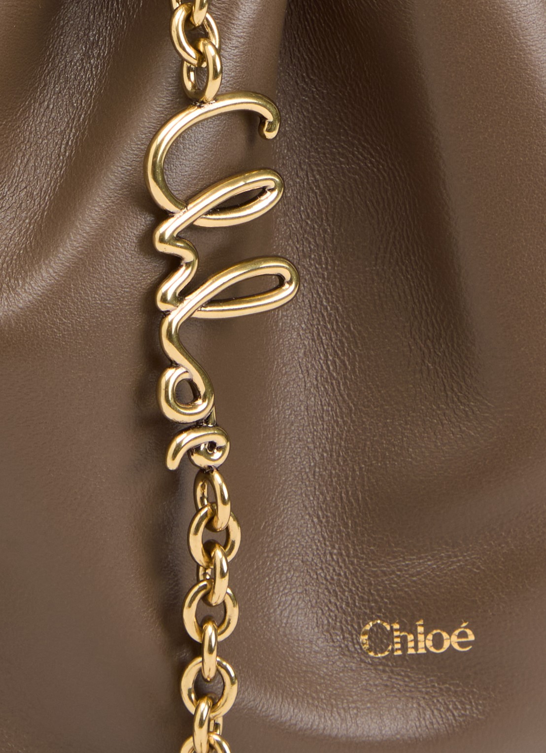 Chloé Mini Icons schoudertas van lamsleer - detail 4 lichtbruin