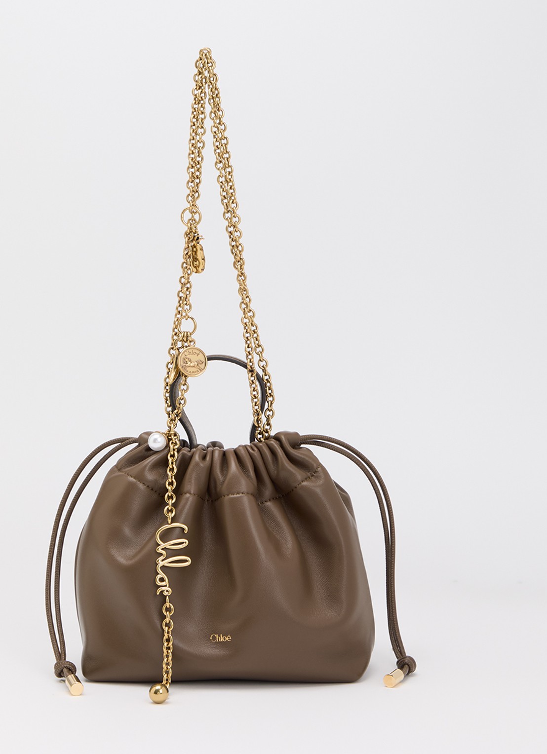 Chloé Mini Icons schoudertas van lamsleer - voorkant lichtbruin