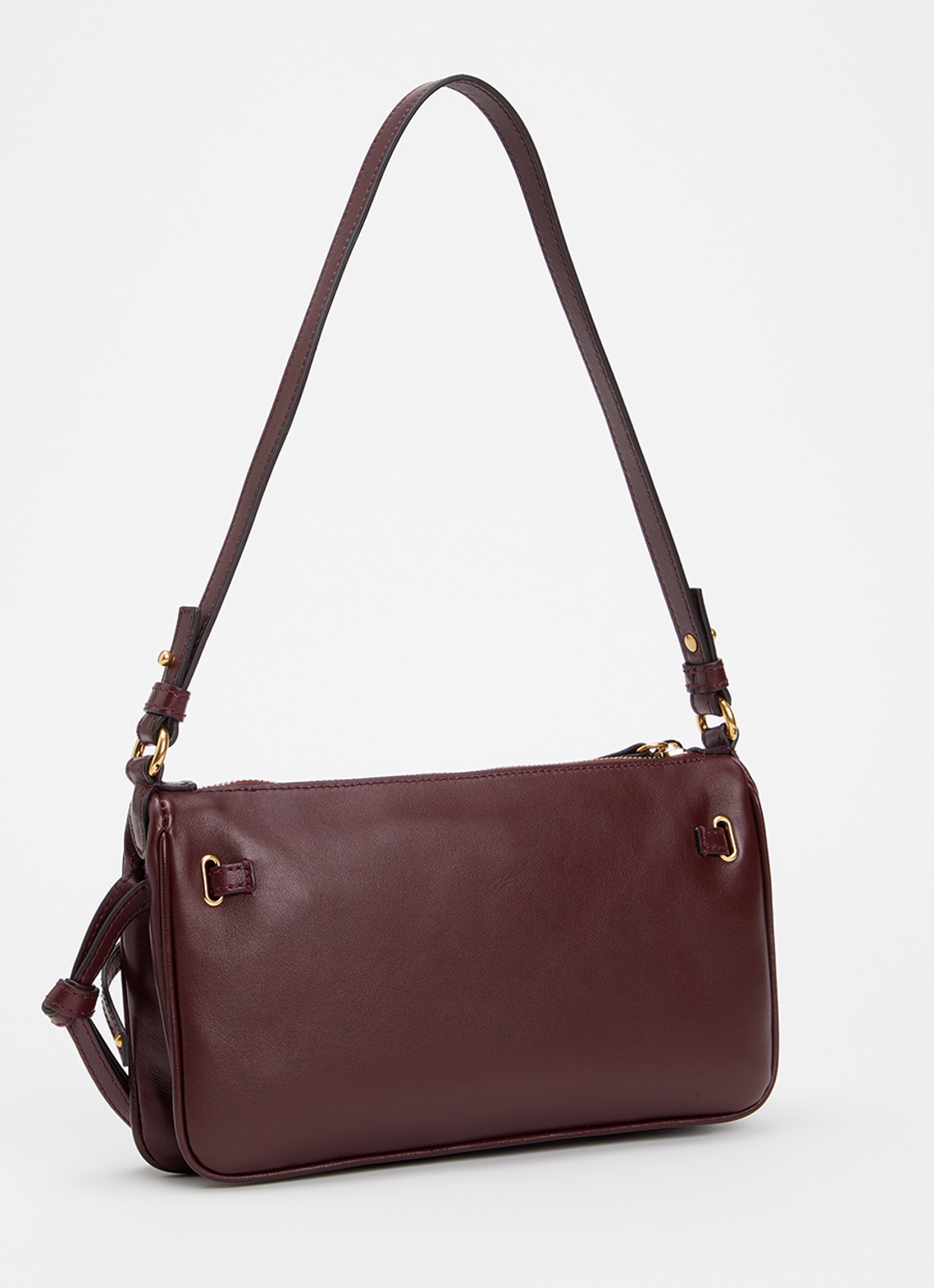 Chloé Mini Paddington Sling schoudertas van lamsleer - achterkant 2 steenrood