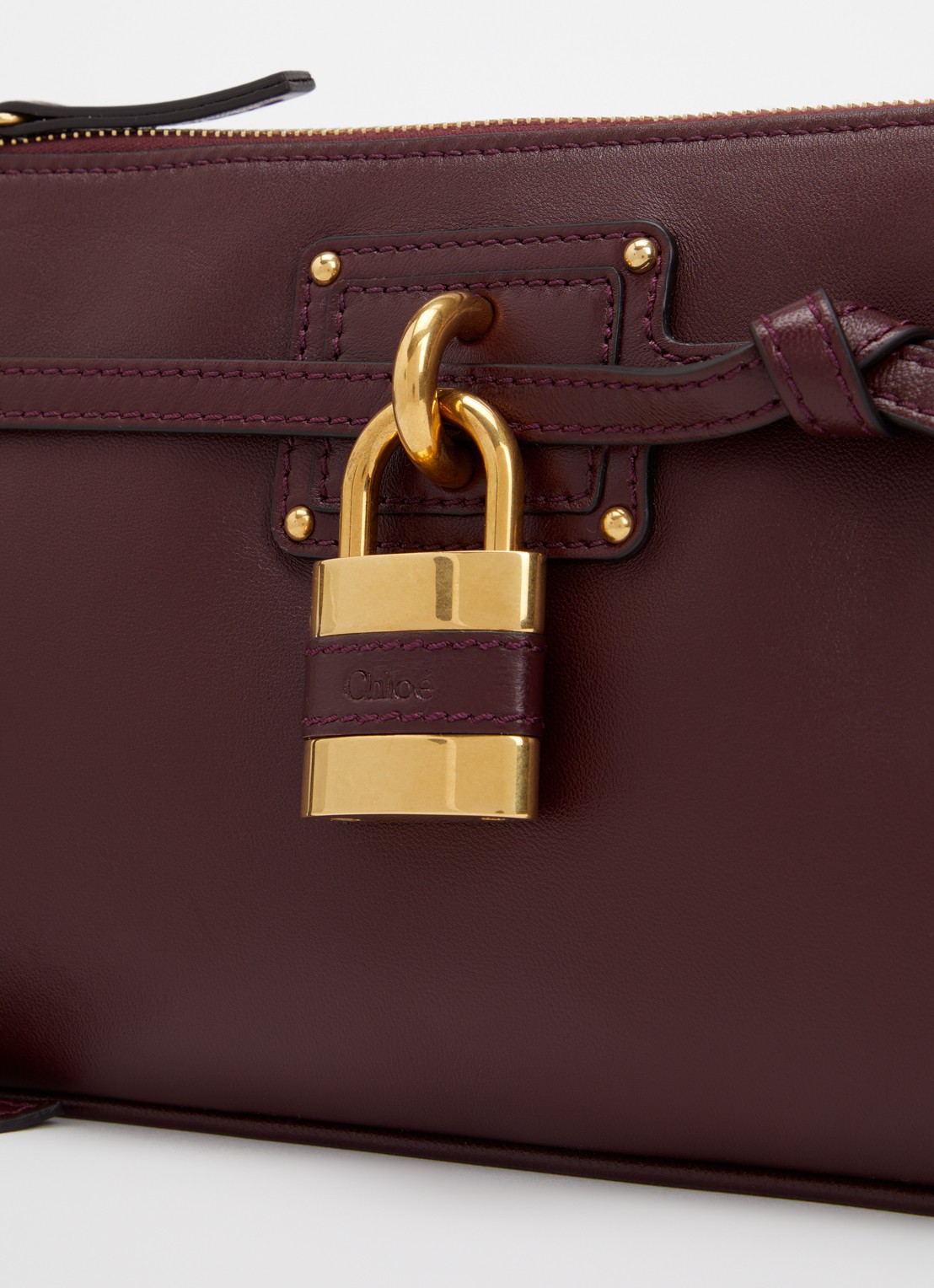 Chloé Mini Paddington Sling schoudertas van lamsleer - detail 5 steenrood