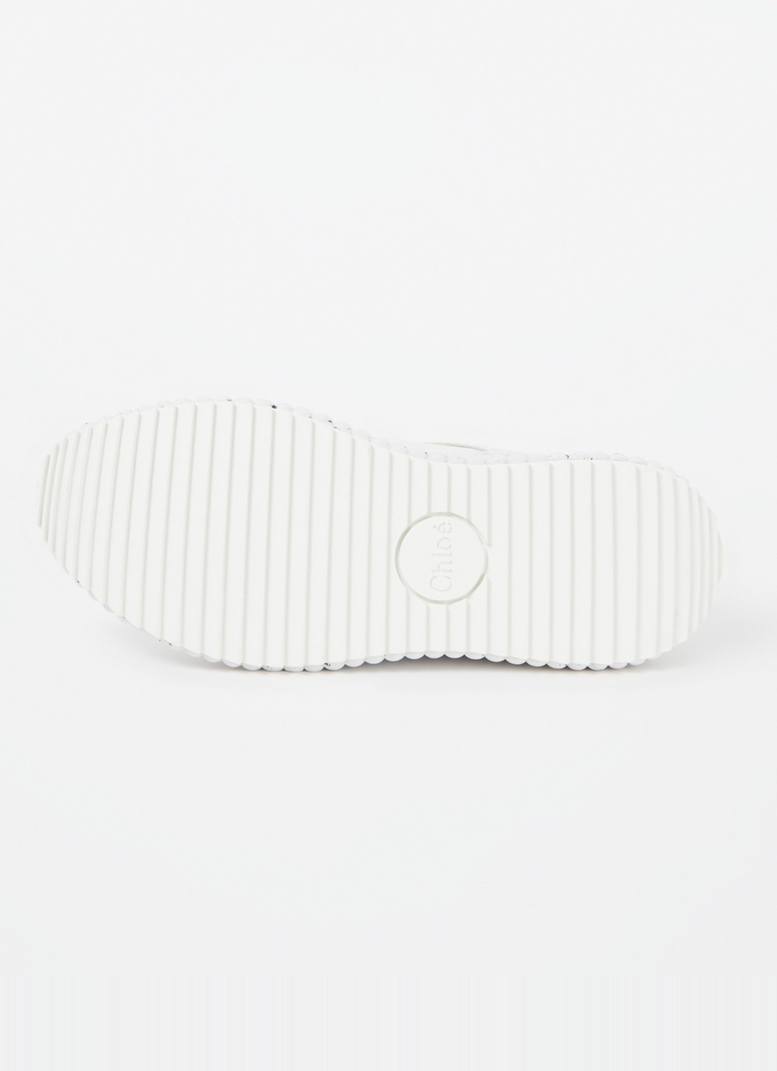 Chloé Nama sneaker van leer met suède details - detail 3 wit