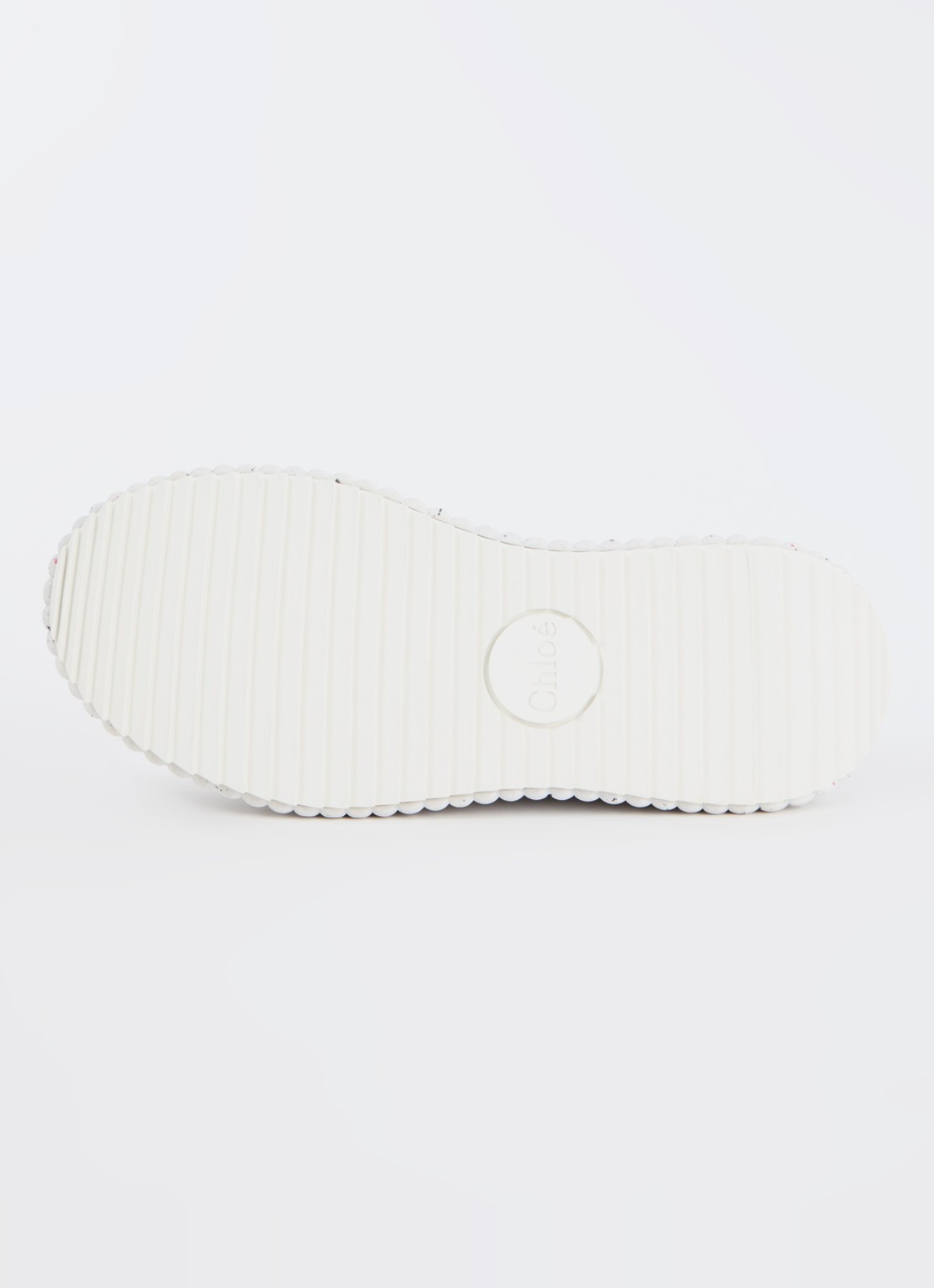 Chloé Nama sneaker van leer met suède details - detail 3 wit