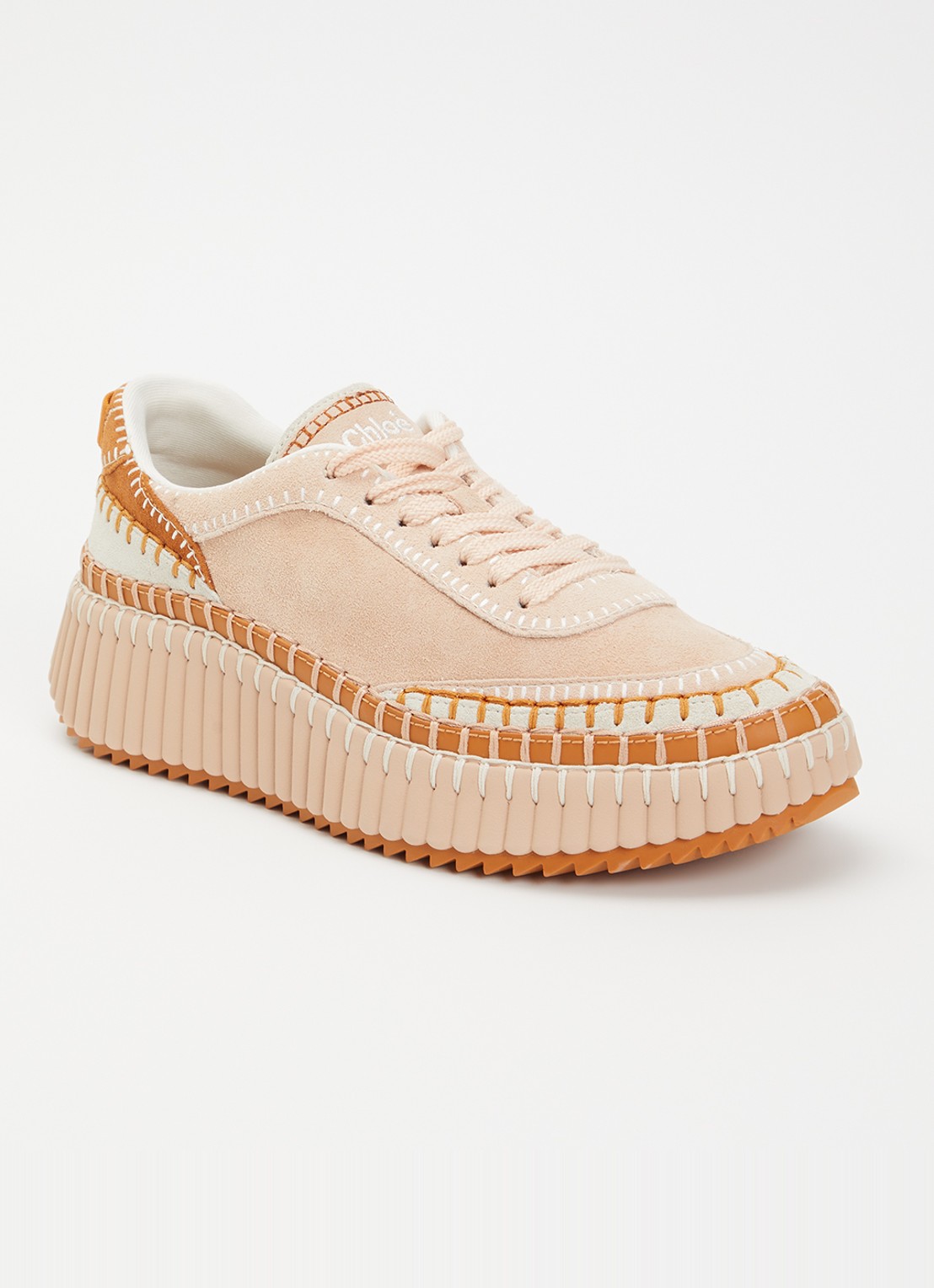 Chloé Name sneaker van suède - voorkant 2 oudroze