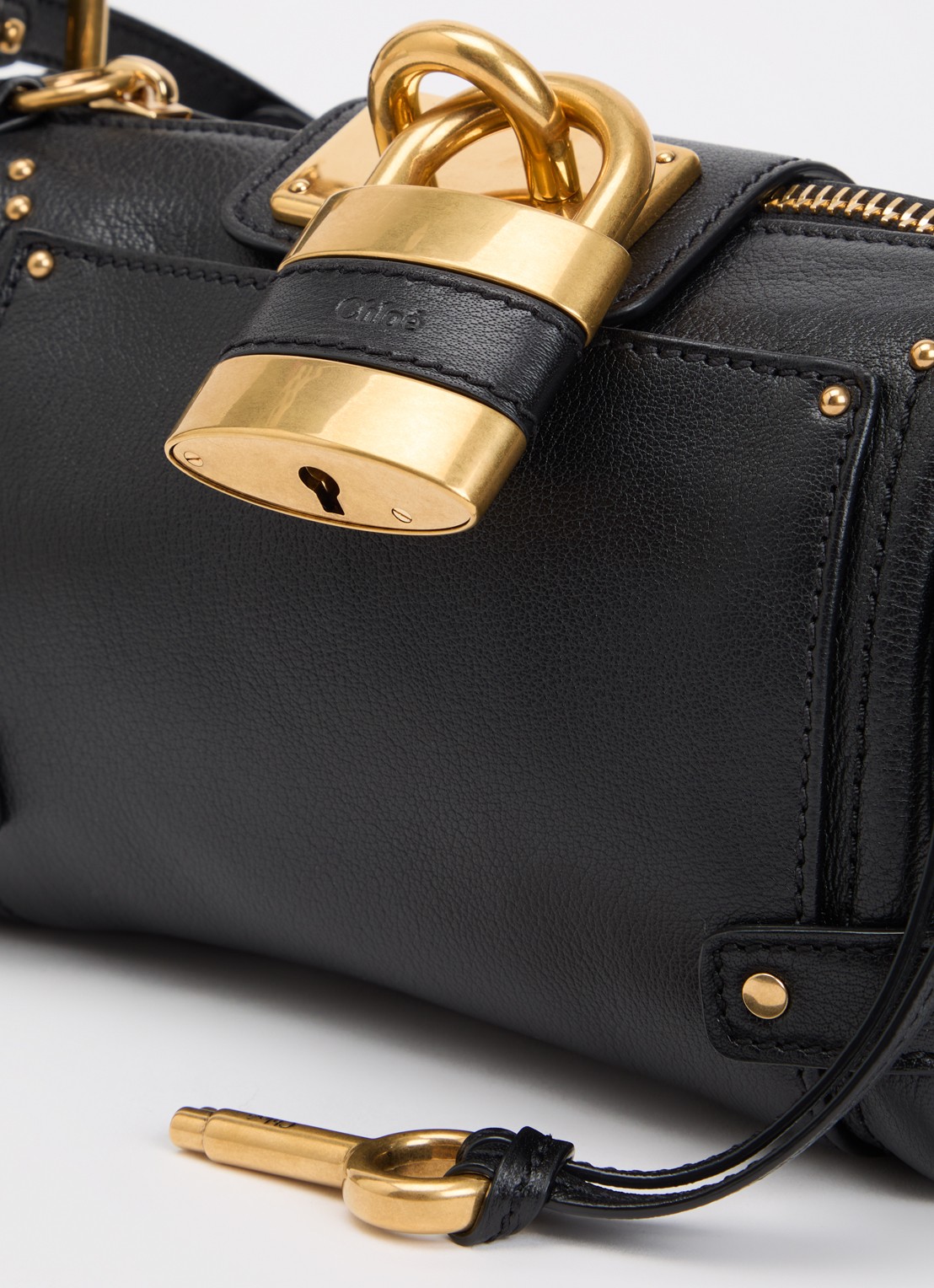 Chloé Paddington schoudertas van leer met afneembare schouderriem - detail 3 zwart