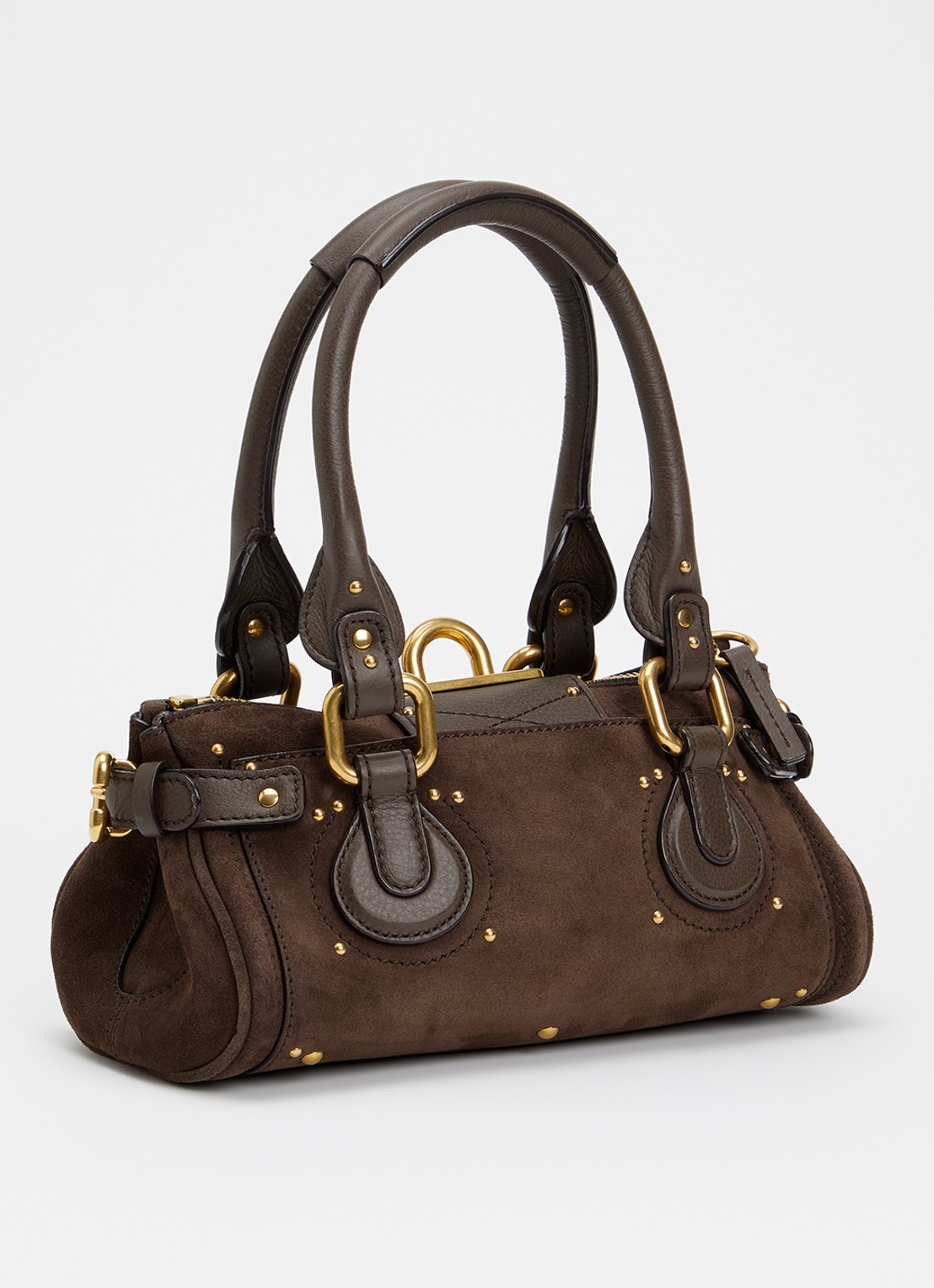Chloé Paddington Small handtas van kalfssuède - achterkant 2 bruin