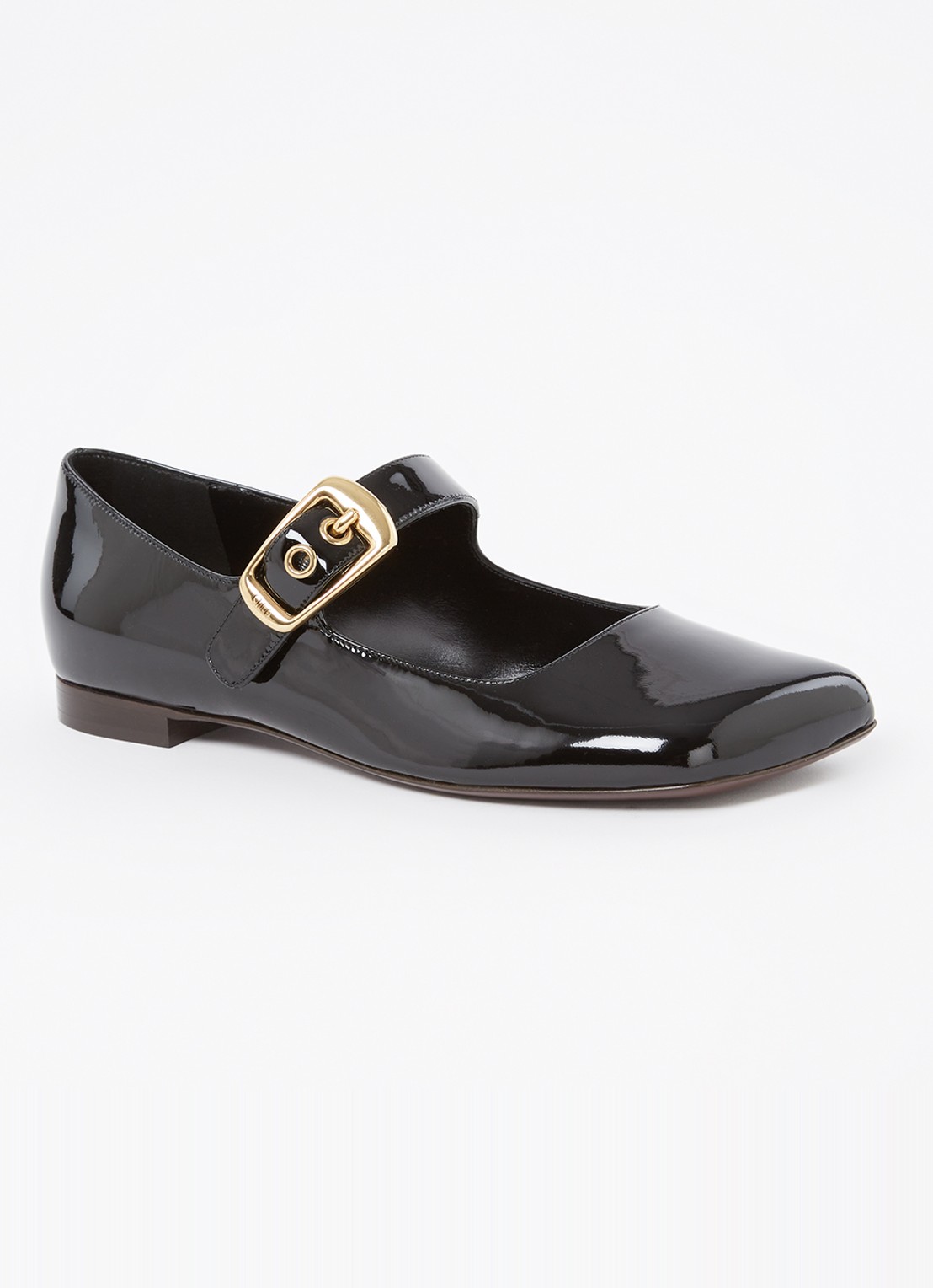 Chloé Polly ballerina van leer - voorkant 6 zwart