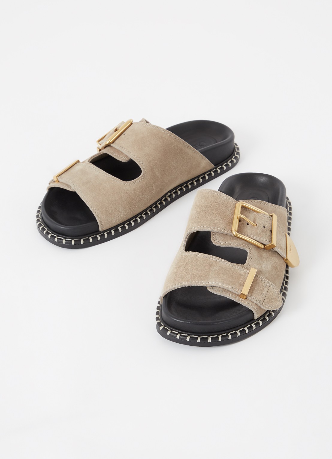 Chloé Rebecca sandaal van kalfssuède      - detail khaki