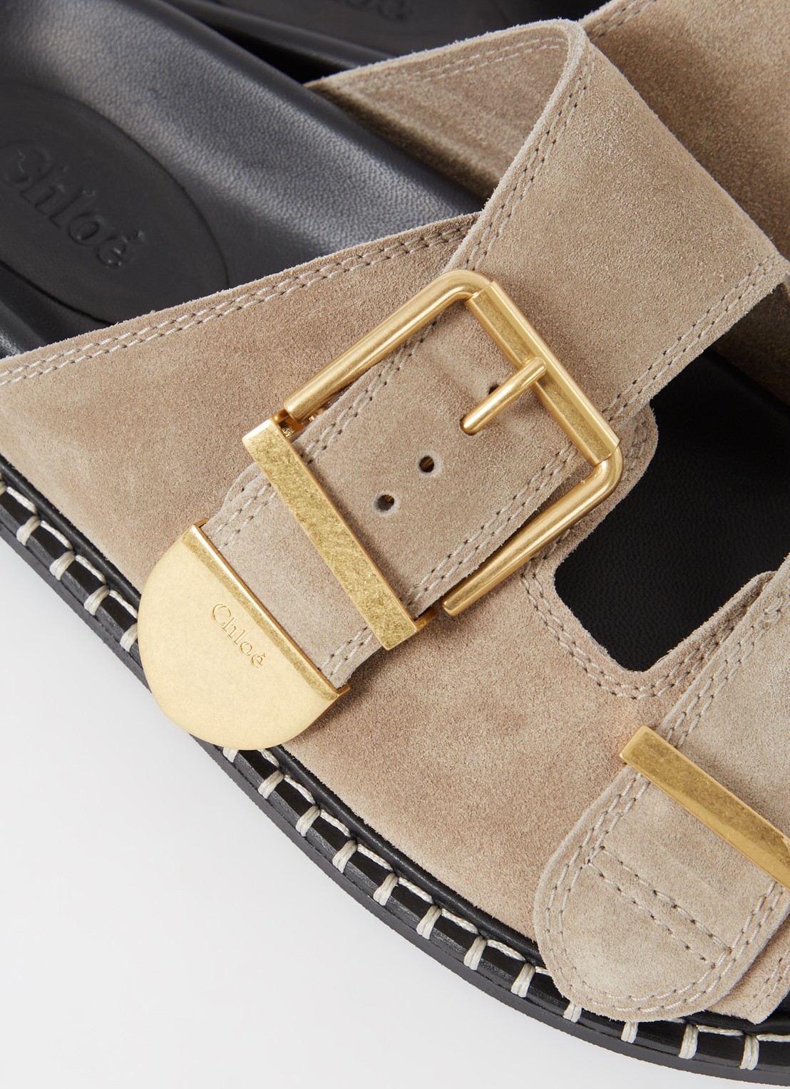 Chloé Rebecca sandaal van kalfssuède      - detail 4 khaki