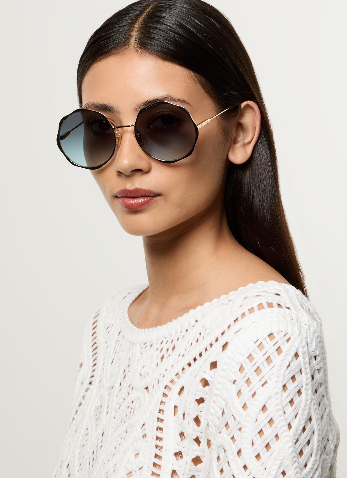 Chloé Retro zonnebril CH0184S  - voorkant 2 goud