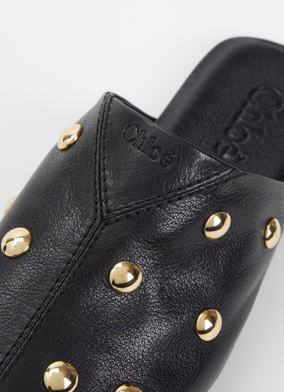 Chloé Rita muiltje van leer met studs - detail 7 zwart
