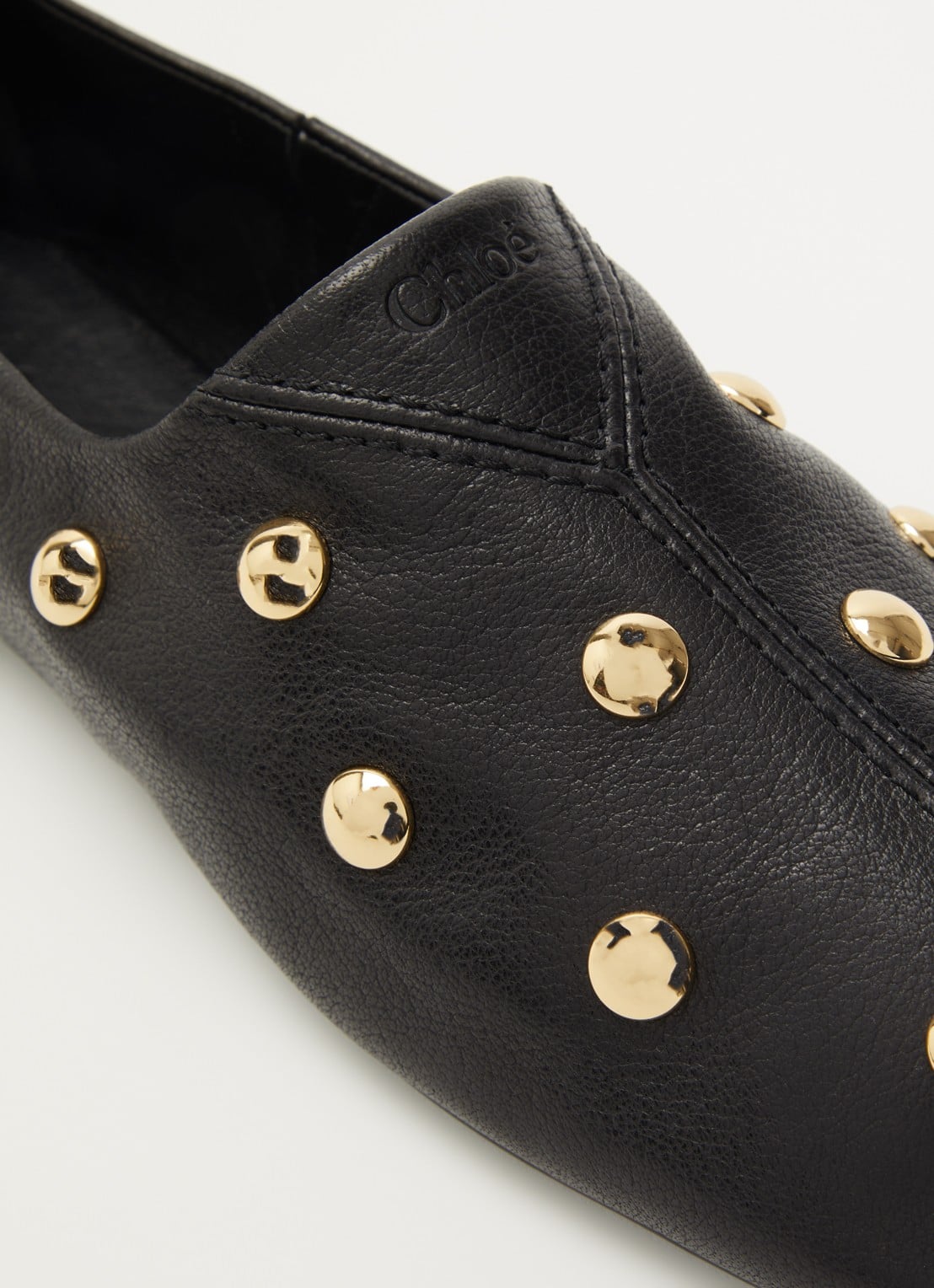 Chloé Rita slip-on van leer met studs  - detail 7 zwart