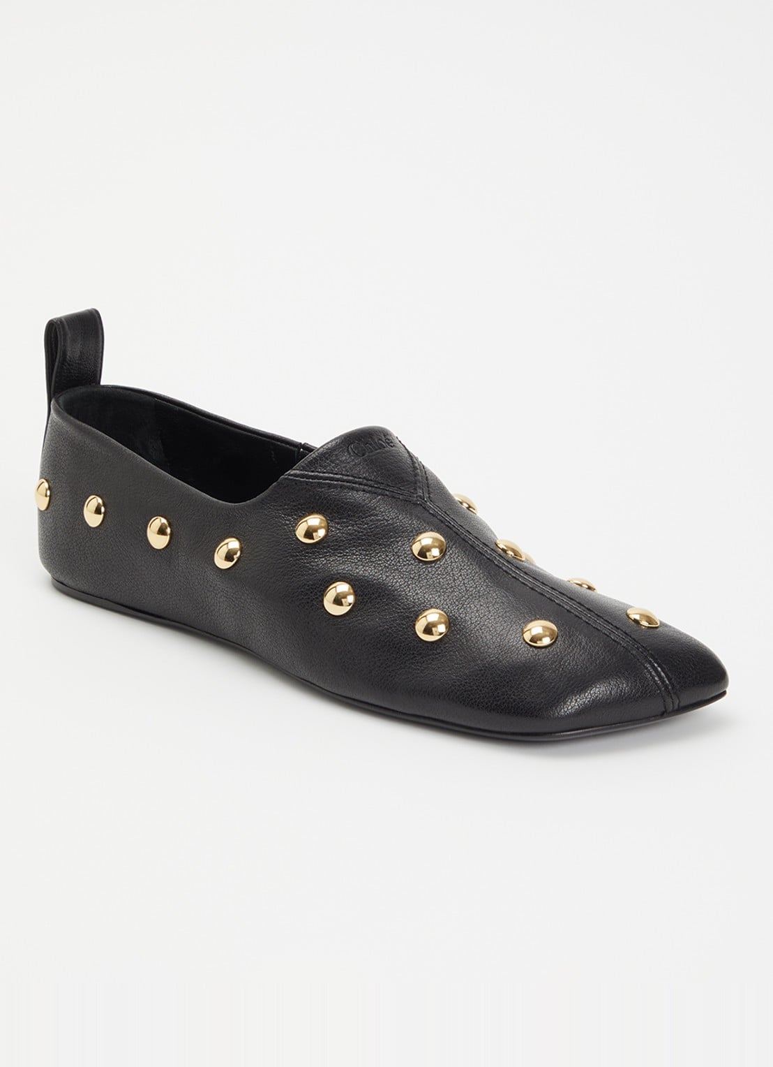 Chloé Rita slip-on van leer met studs  - voorkant zwart