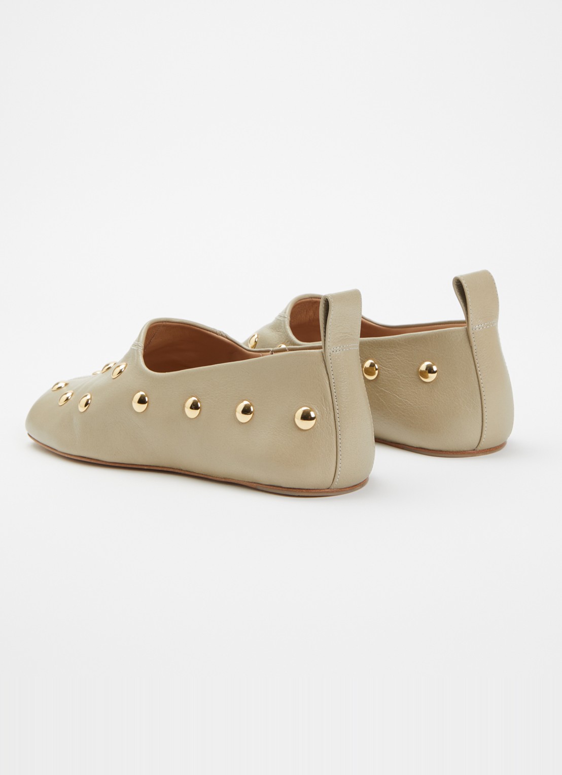 Chloé Rita slip-on van leer met studs - achterkant 5 lindegroen