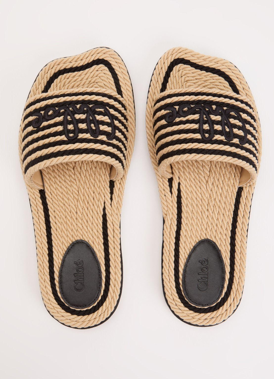 Chloé Sand slipper met logo - detail 2 beige