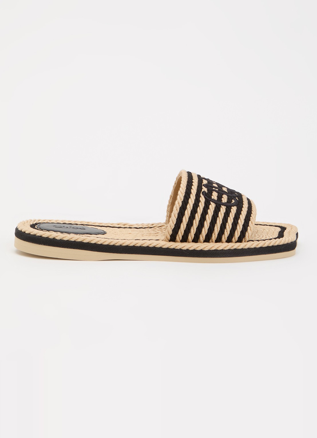 Chloé Sand slipper met logo - voorkant 6 beige