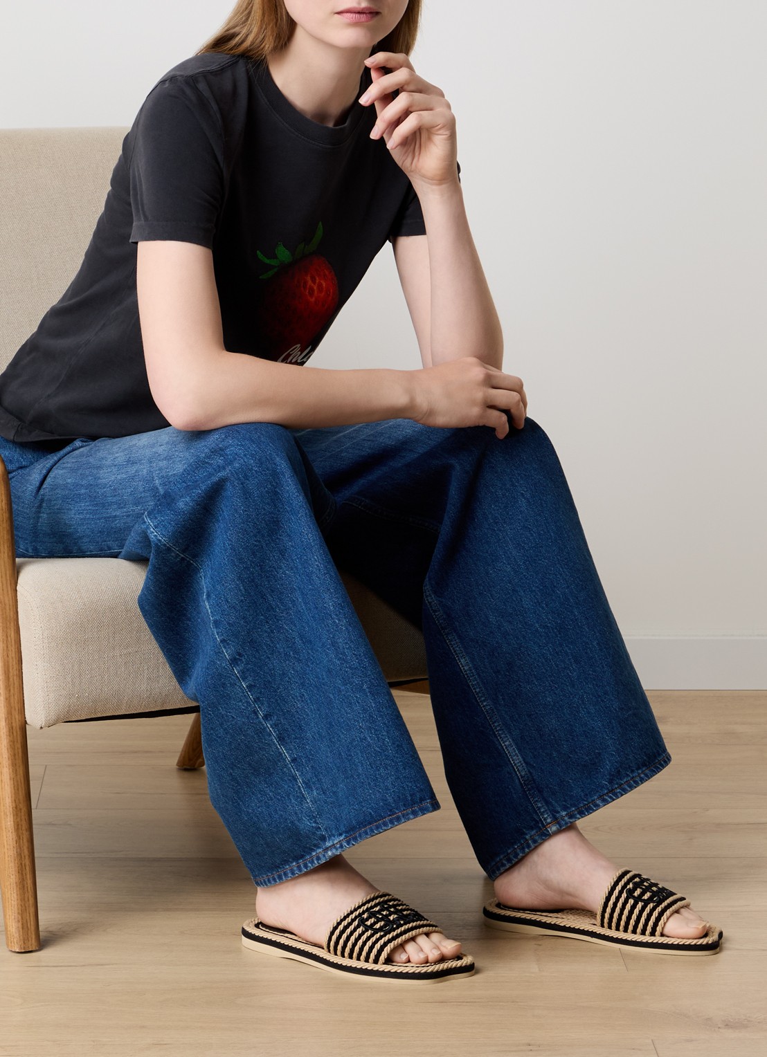 Chloé Sand slipper met logo - voorkant 3 beige