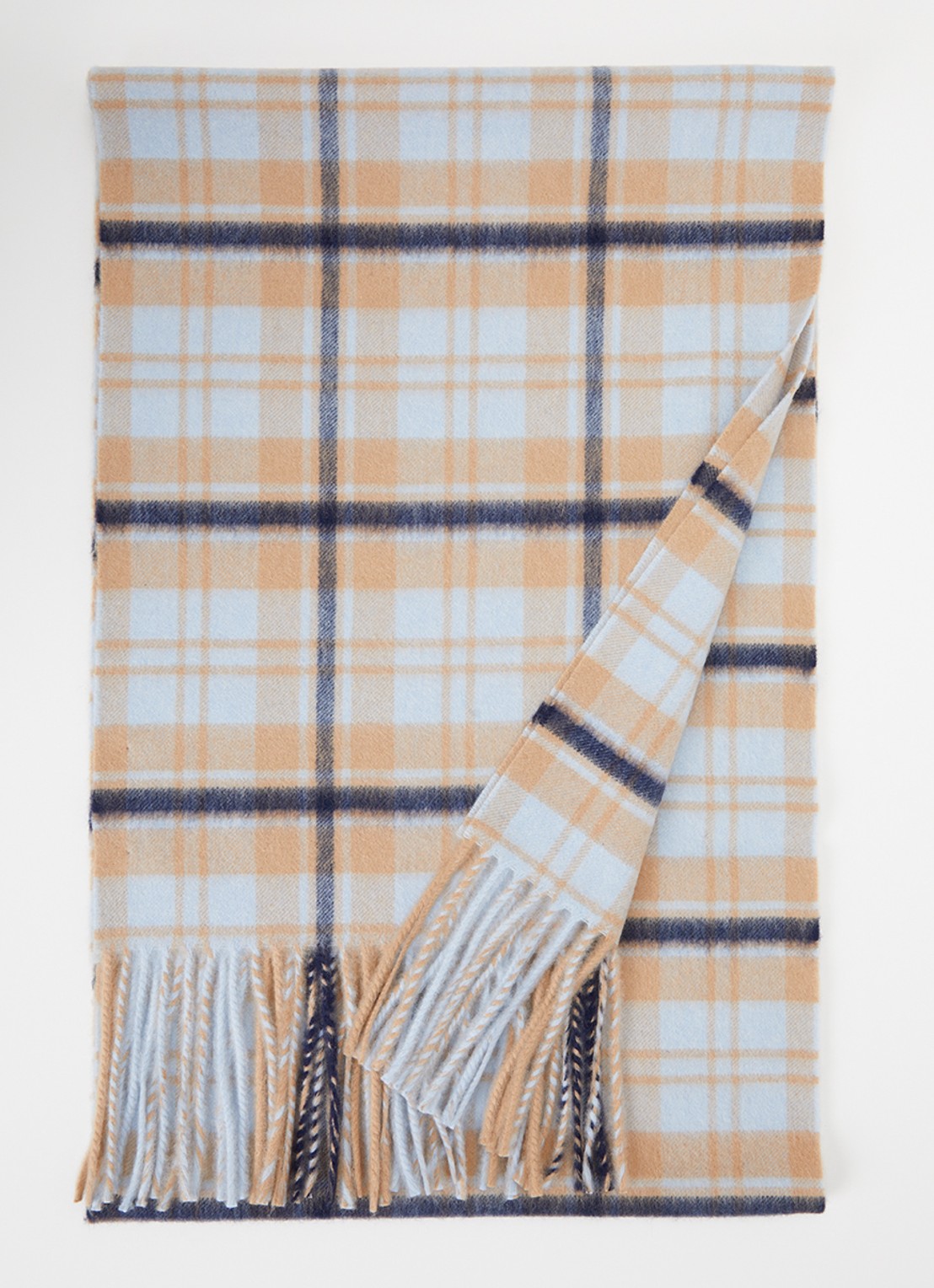 Chloé Sjaal van kasjmier met ruitdessin 200 x 37 cm - voorkant 2 beige