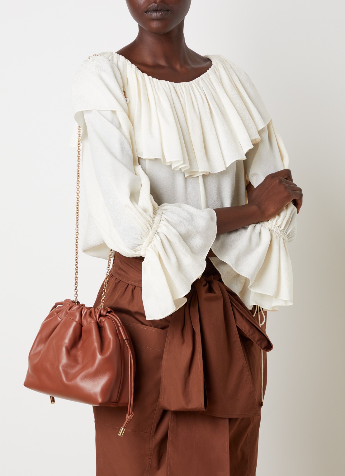 Chloé Small Chloé Icons schoudertas van lamsleer met verstelbare schouderriem — afbeelding 2 van 8