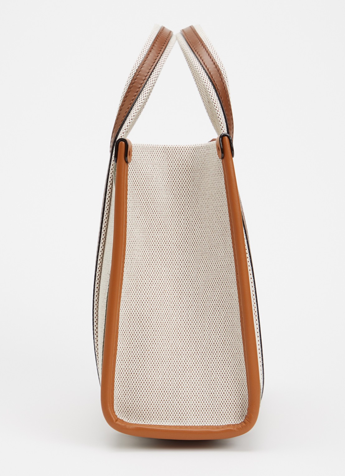Chloé Small Woody Loop handtas van canvas met kalfsleren details en afneembare schouderriem - detail 3 beige