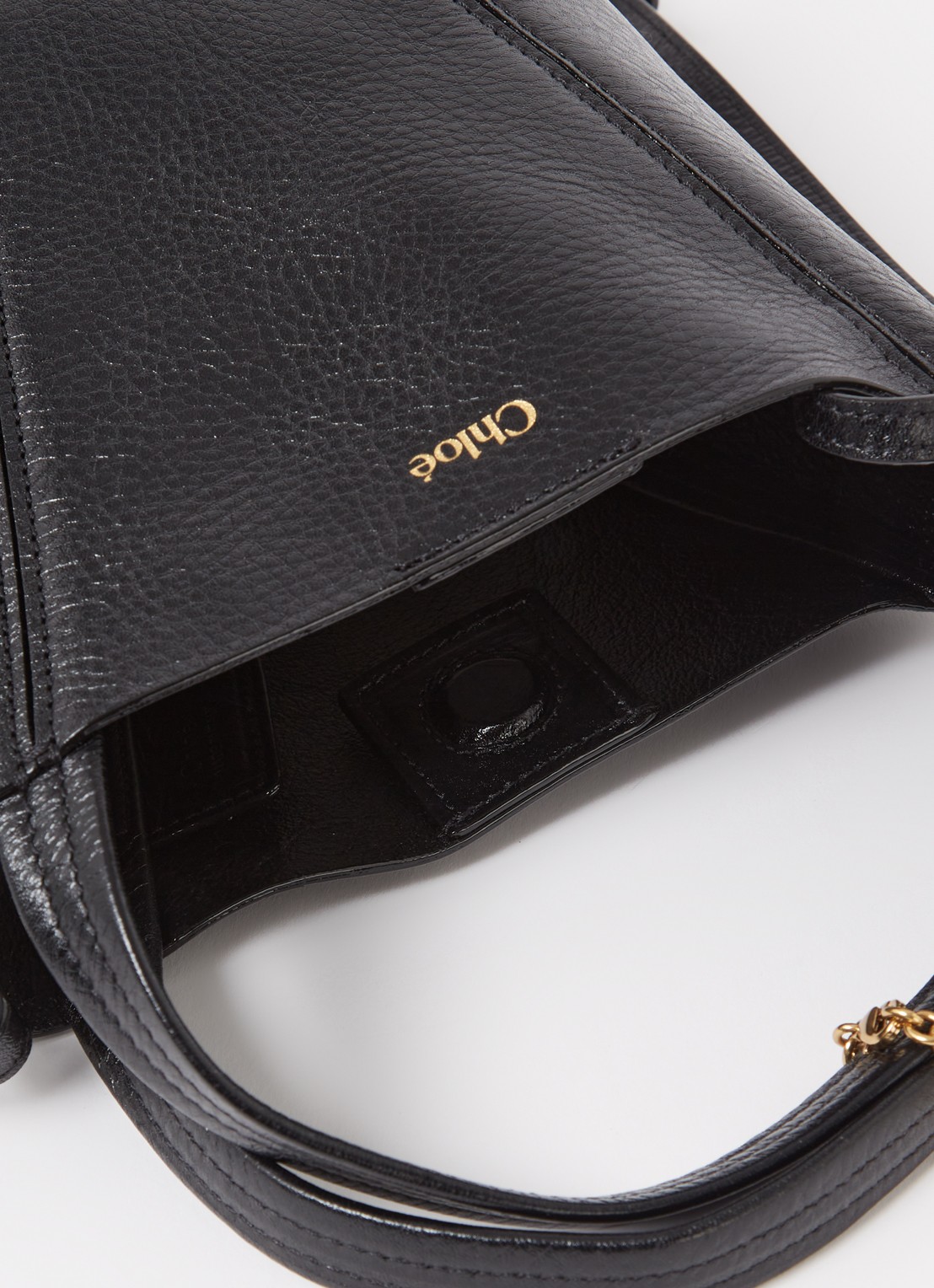 Chloé Spin crossbodytas van kalfsleer met afneembare schouderriem - detail 4 zwart
