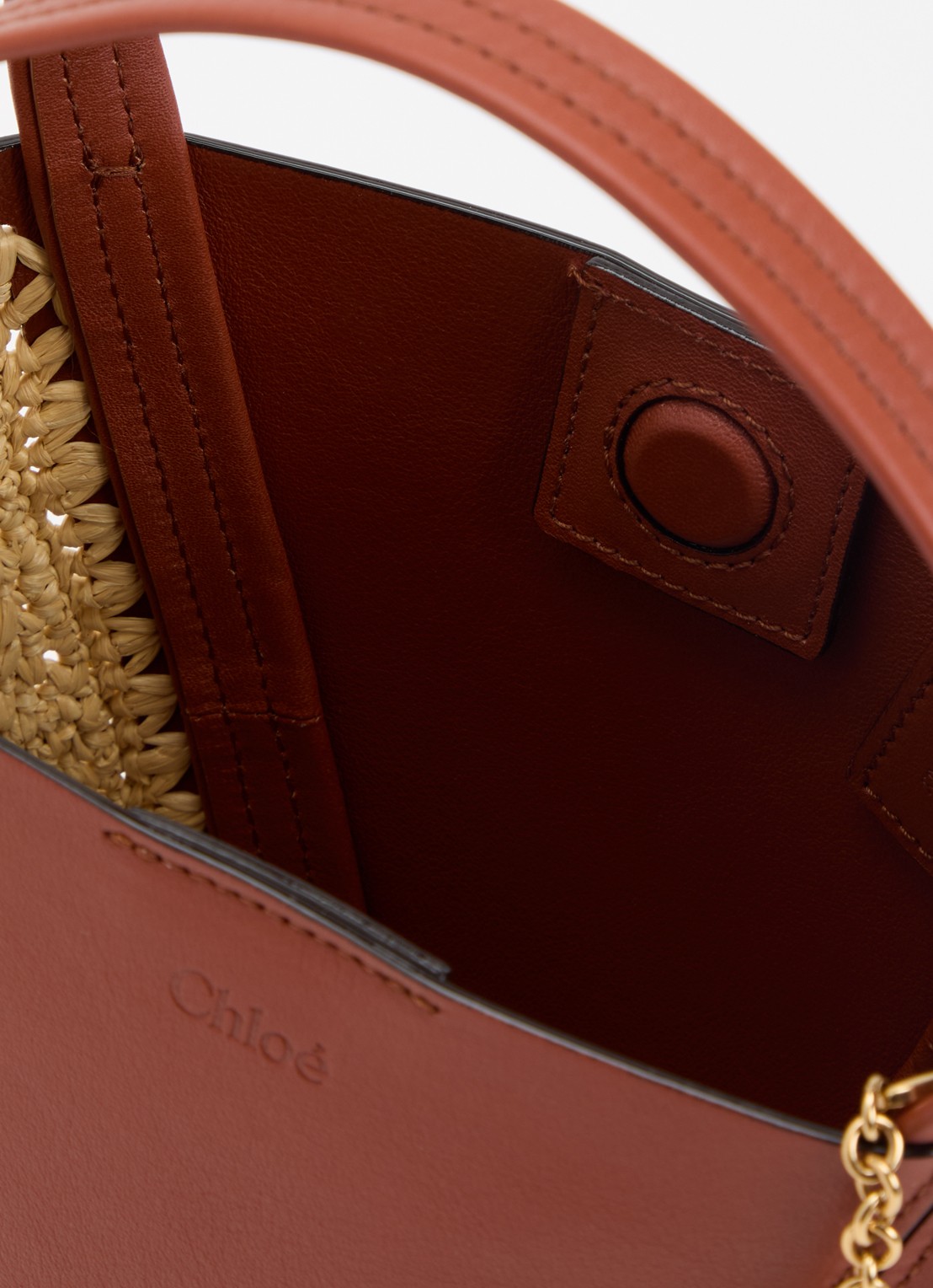 Chloé Spin handtas van leer met afneembare schouderriem - detail bruin